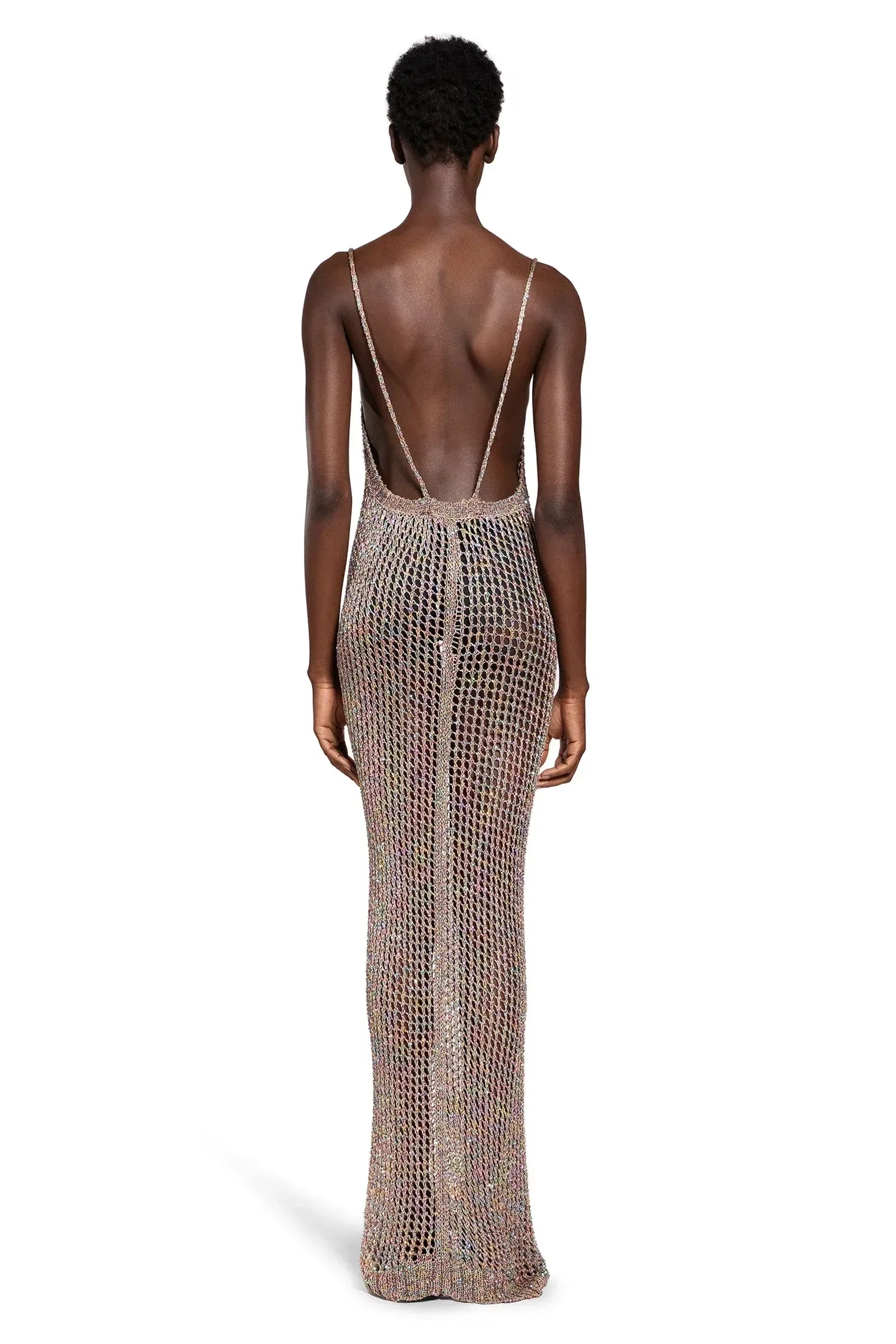 Laneus Openwork Long Crochet Slip Dress