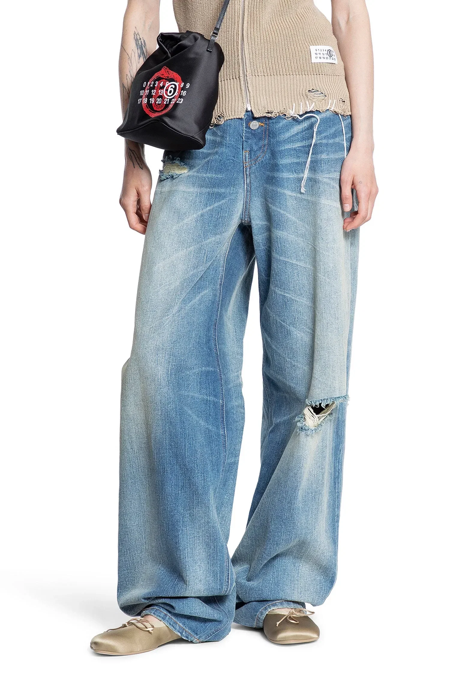 MM6 Maison Margiela Twist wide leg jeans