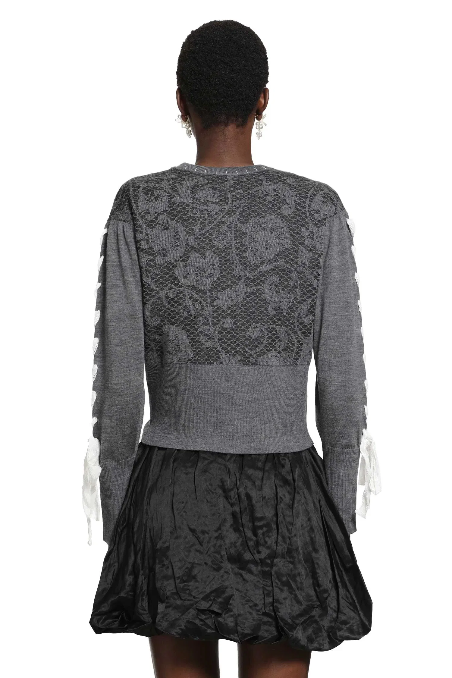 Renli Su Floral Lace Wool Cardigan