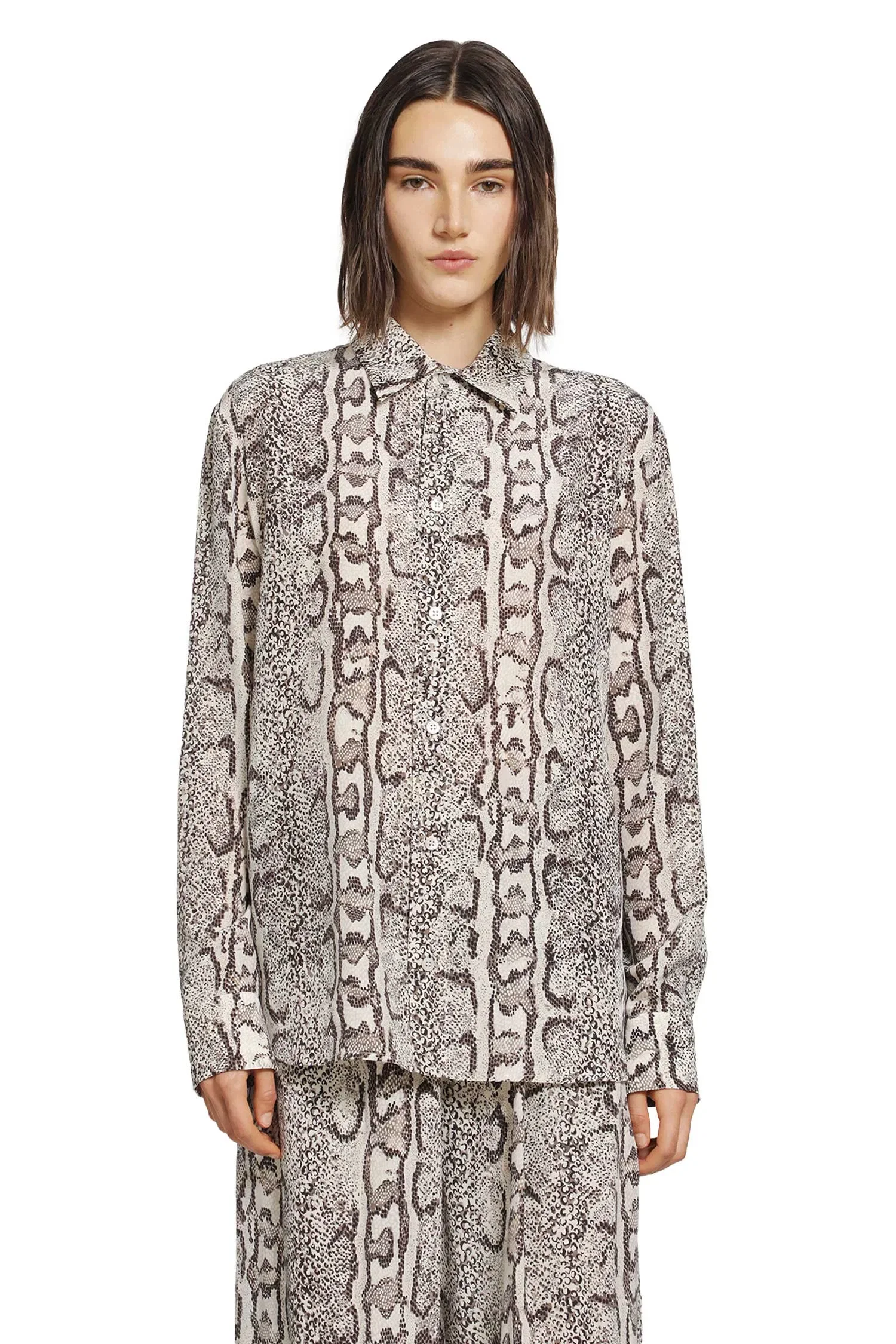 Balenciaga Python Print Silk Shirt