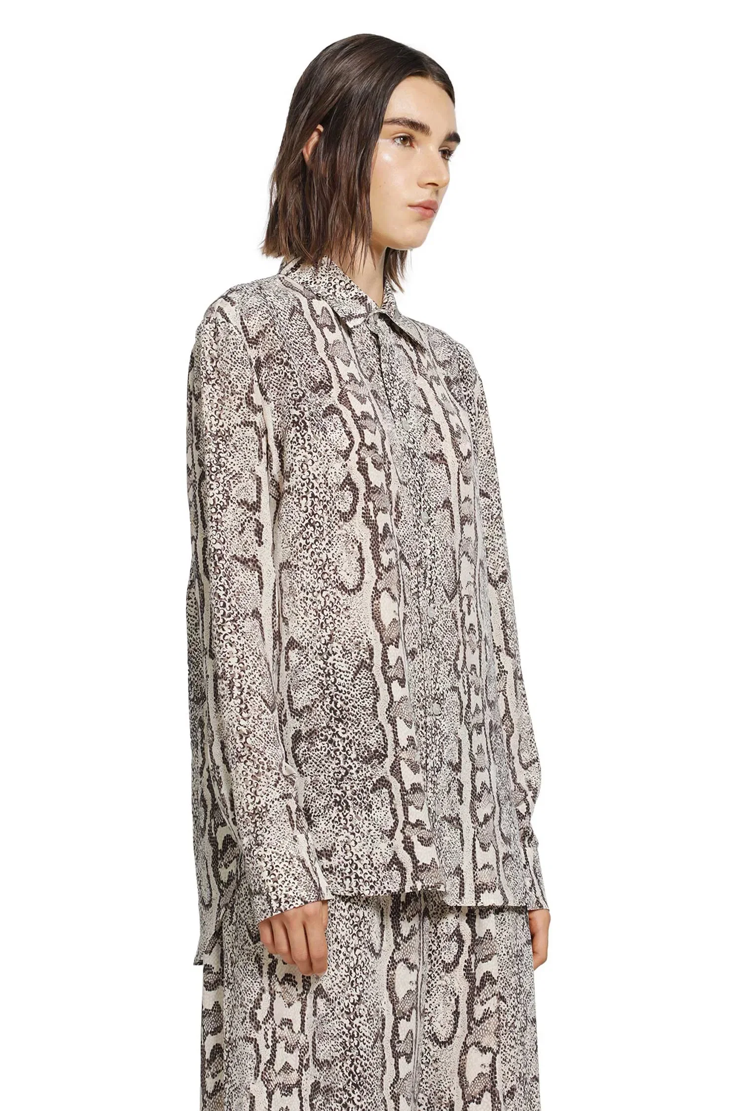 Balenciaga Python Print Silk Shirt