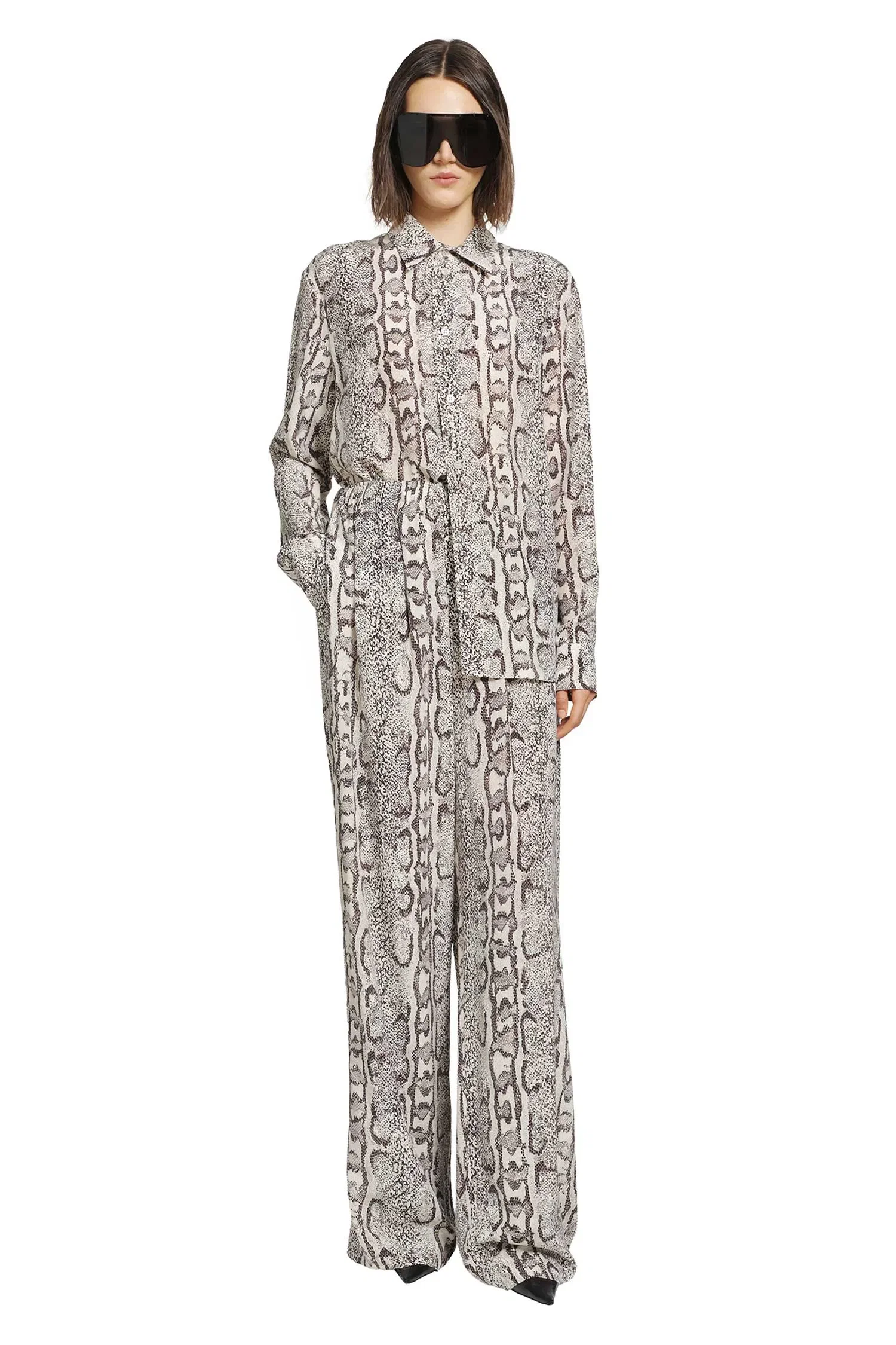 Balenciaga Python Print Silk Shirt
