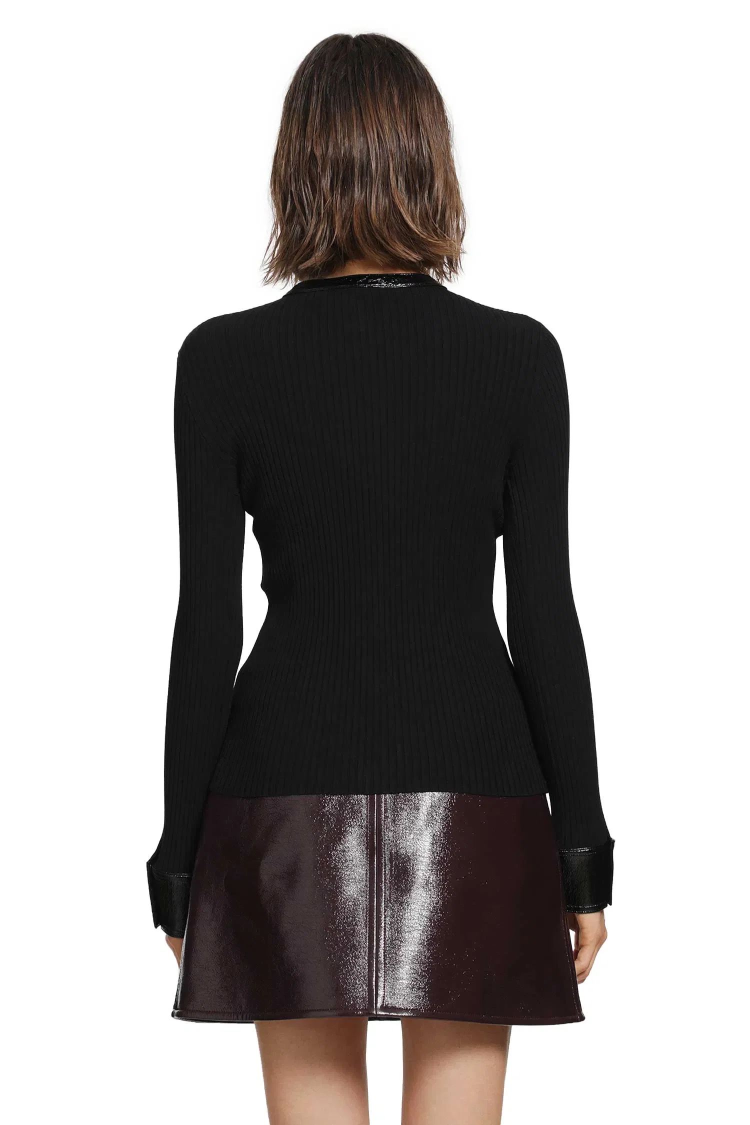 Courrèges Vinyl and Knit Cardigan