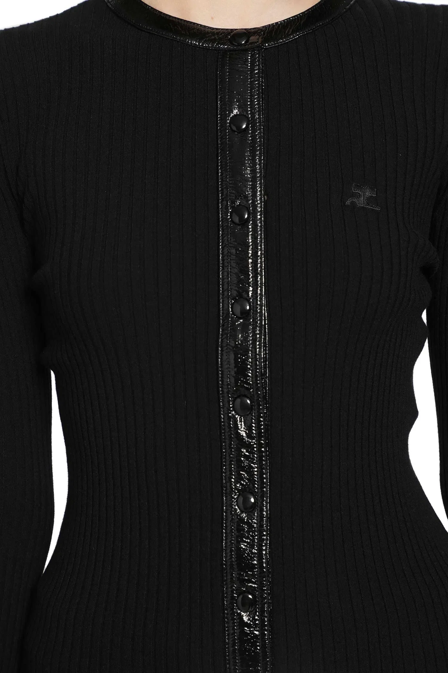 Courrèges Vinyl and Knit Cardigan
