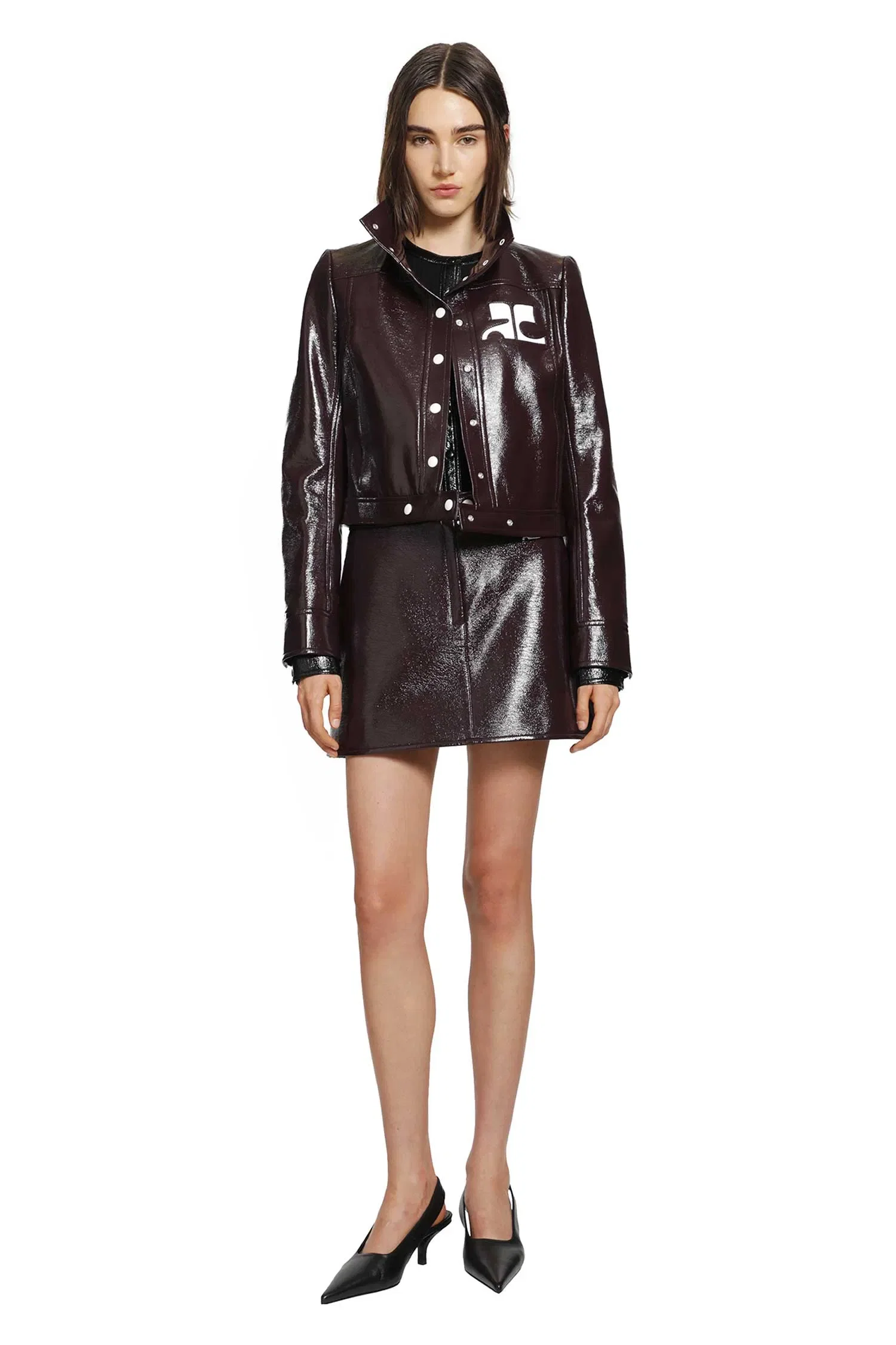 Courrèges Vinyl and Knit Cardigan
