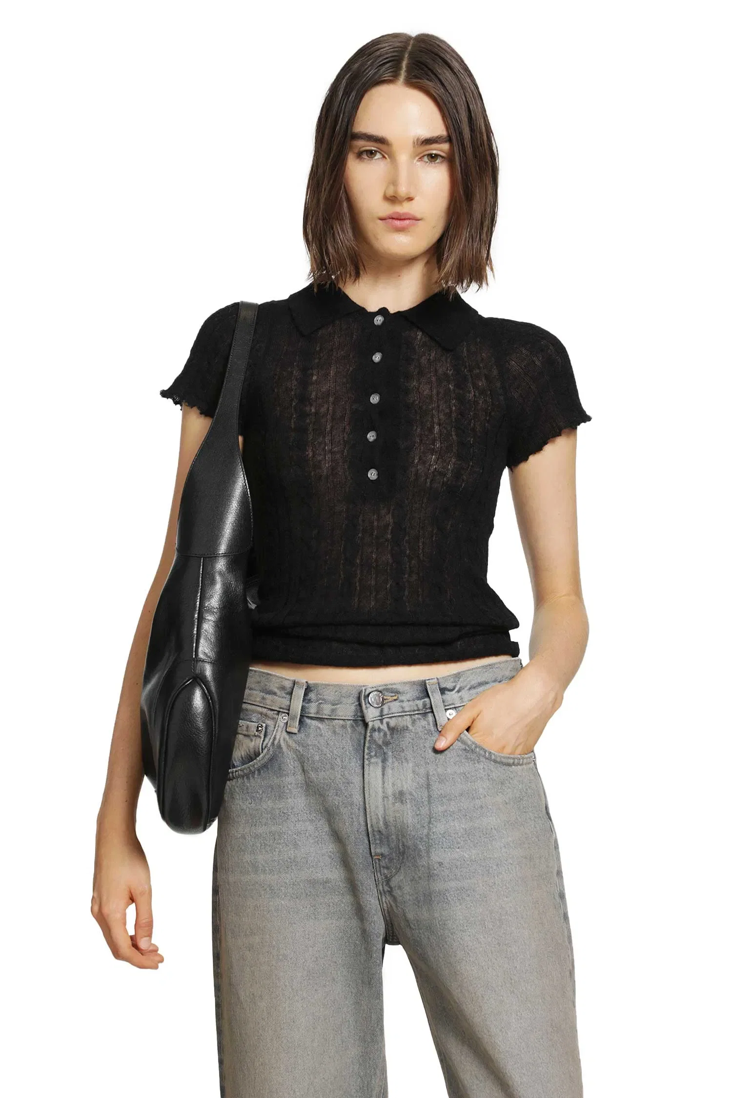 Haikure Laurie Semi-Sheer Polo Shirt