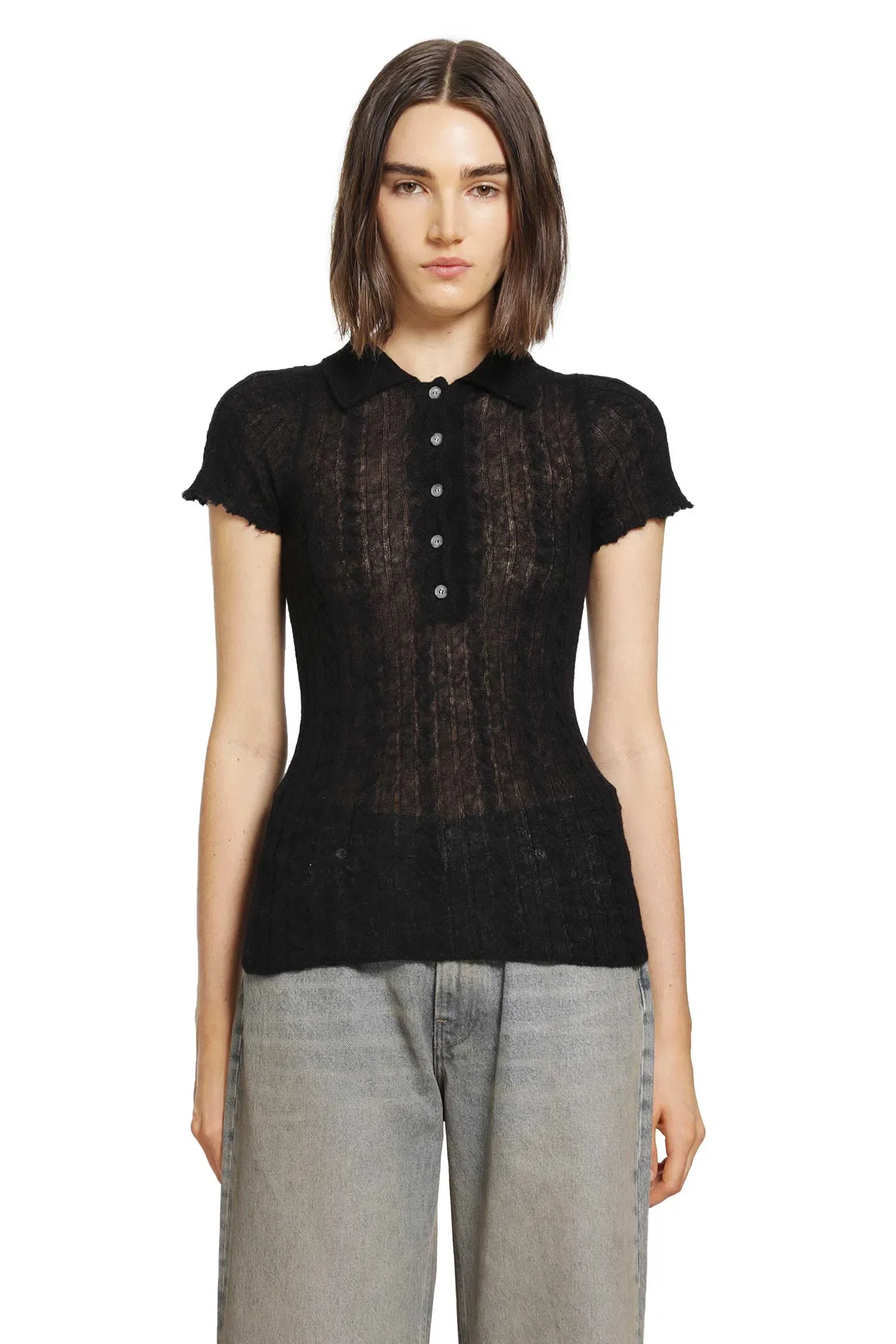 Haikure Laurie Semi-Sheer Polo Shirt