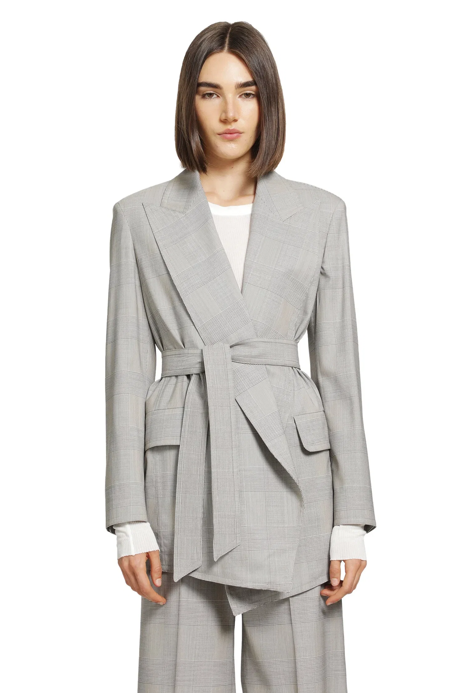 Max Mara Glen Plaid Wool Robe-inspired Coat