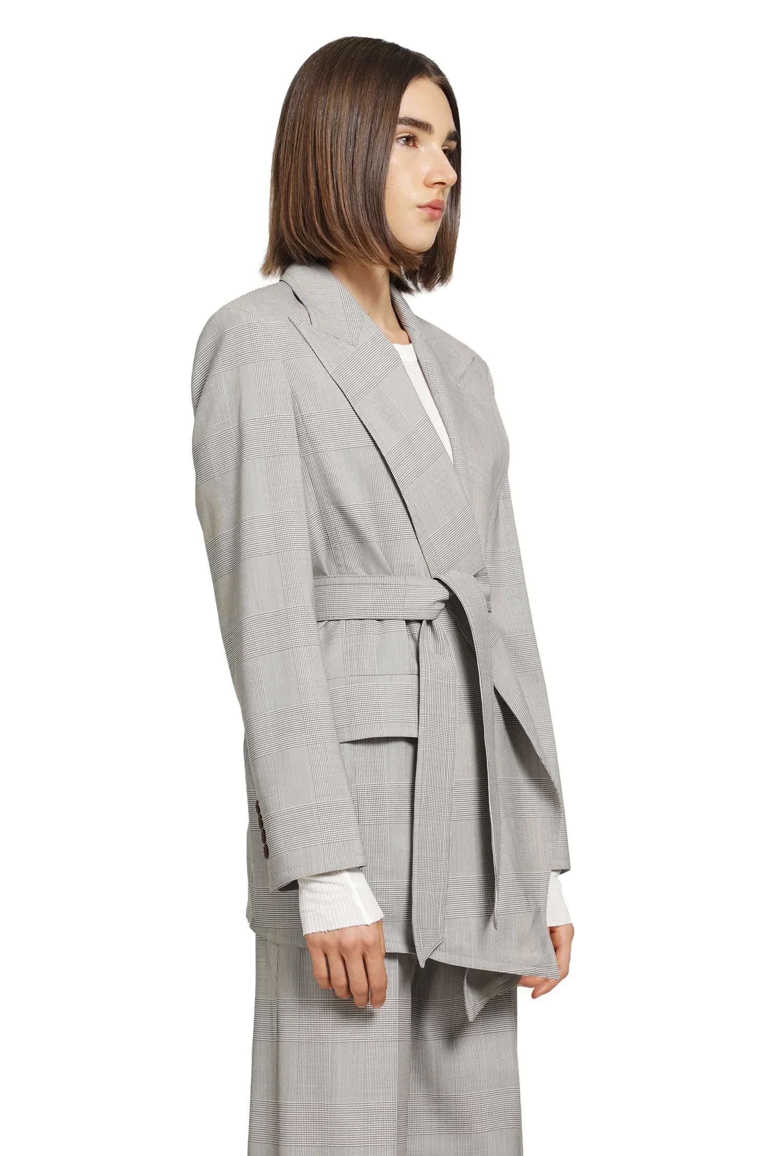Max Mara Glen Plaid Wool Robe-inspired Coat