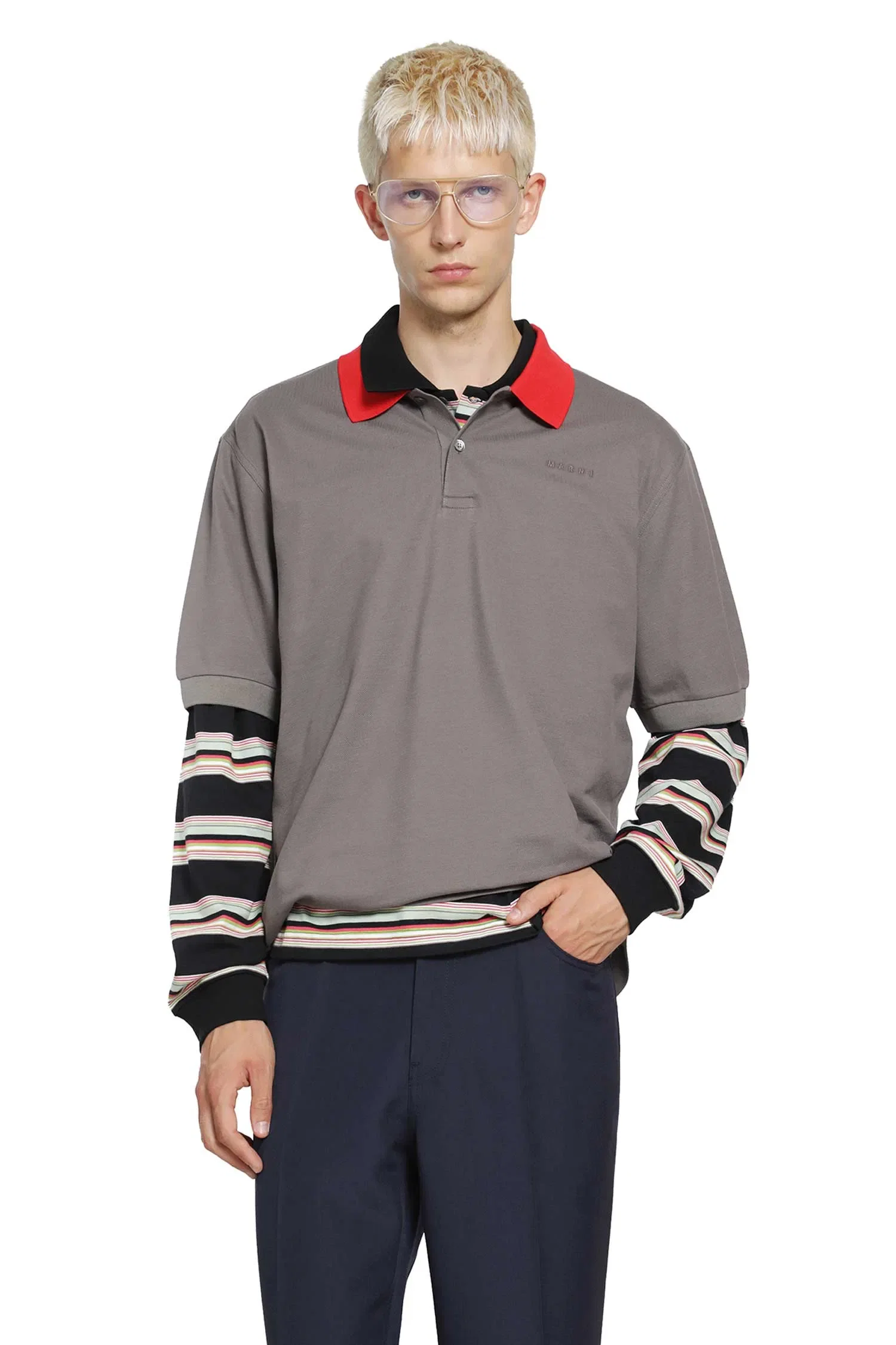 Marni Polo Shirt With Contrast Trims