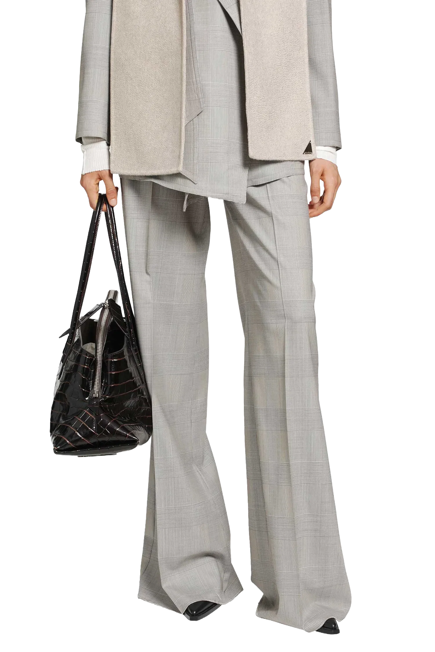 Max Mara Glen Plaid Wool Trousers