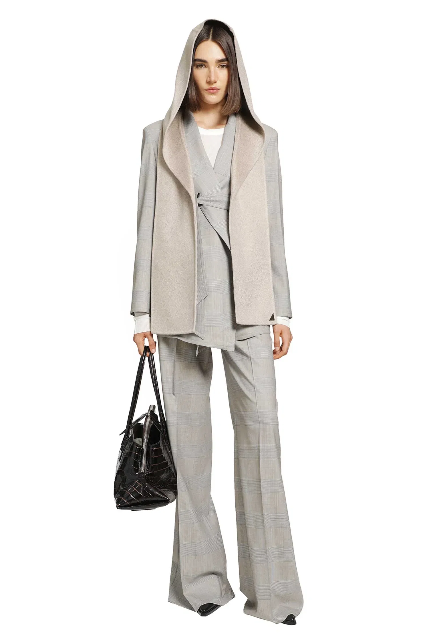 Max Mara Glen Plaid Wool Trousers