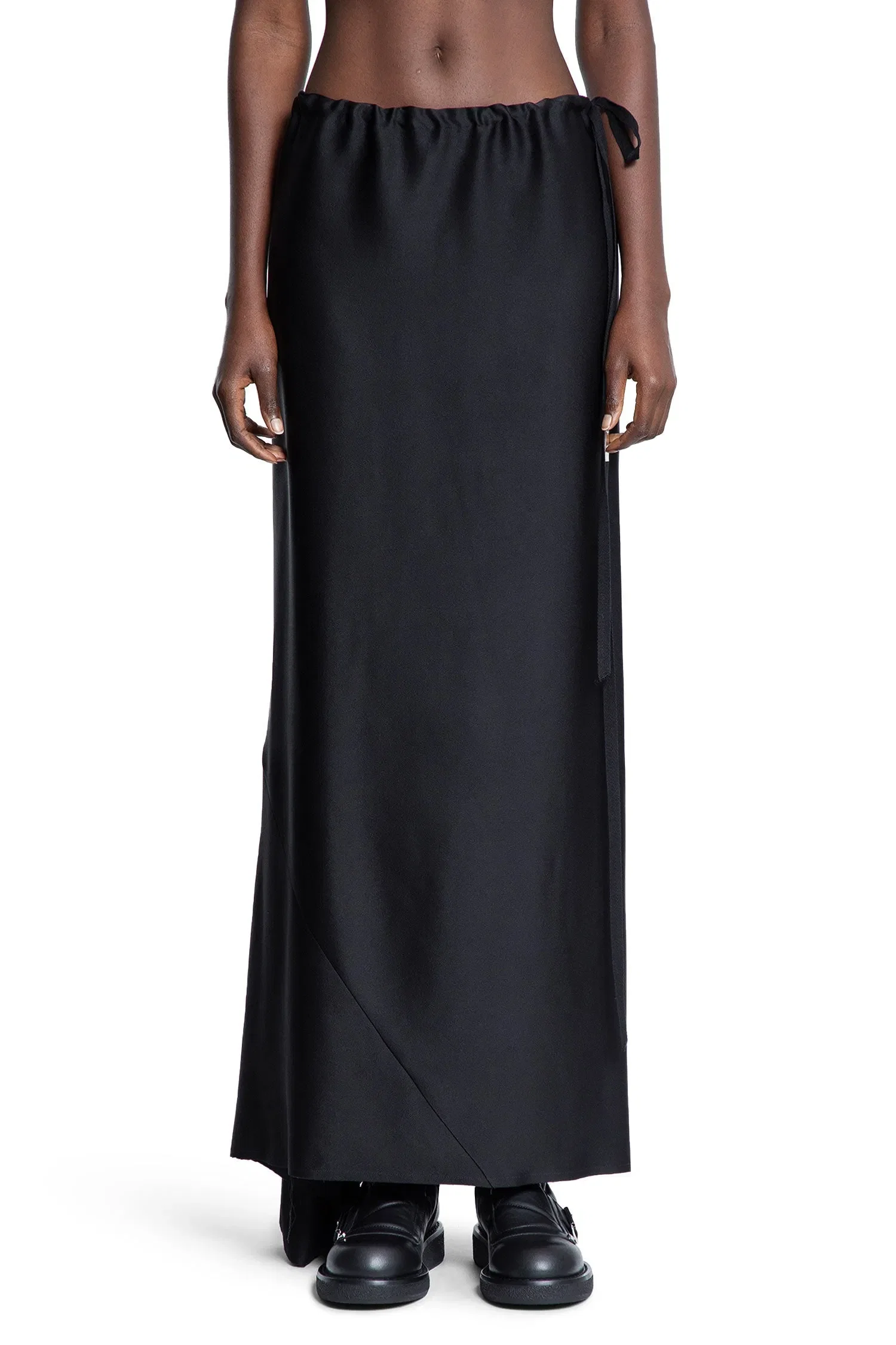 Ann Demeulemeester Eveline Long Bias Skirt in Cady Satin