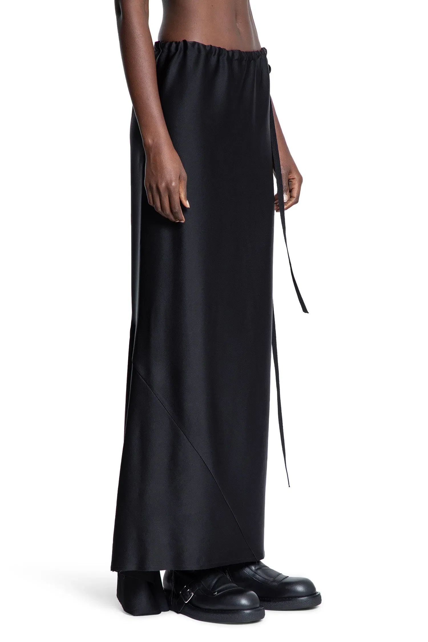 Ann Demeulemeester Eveline Long Bias Skirt in Cady Satin