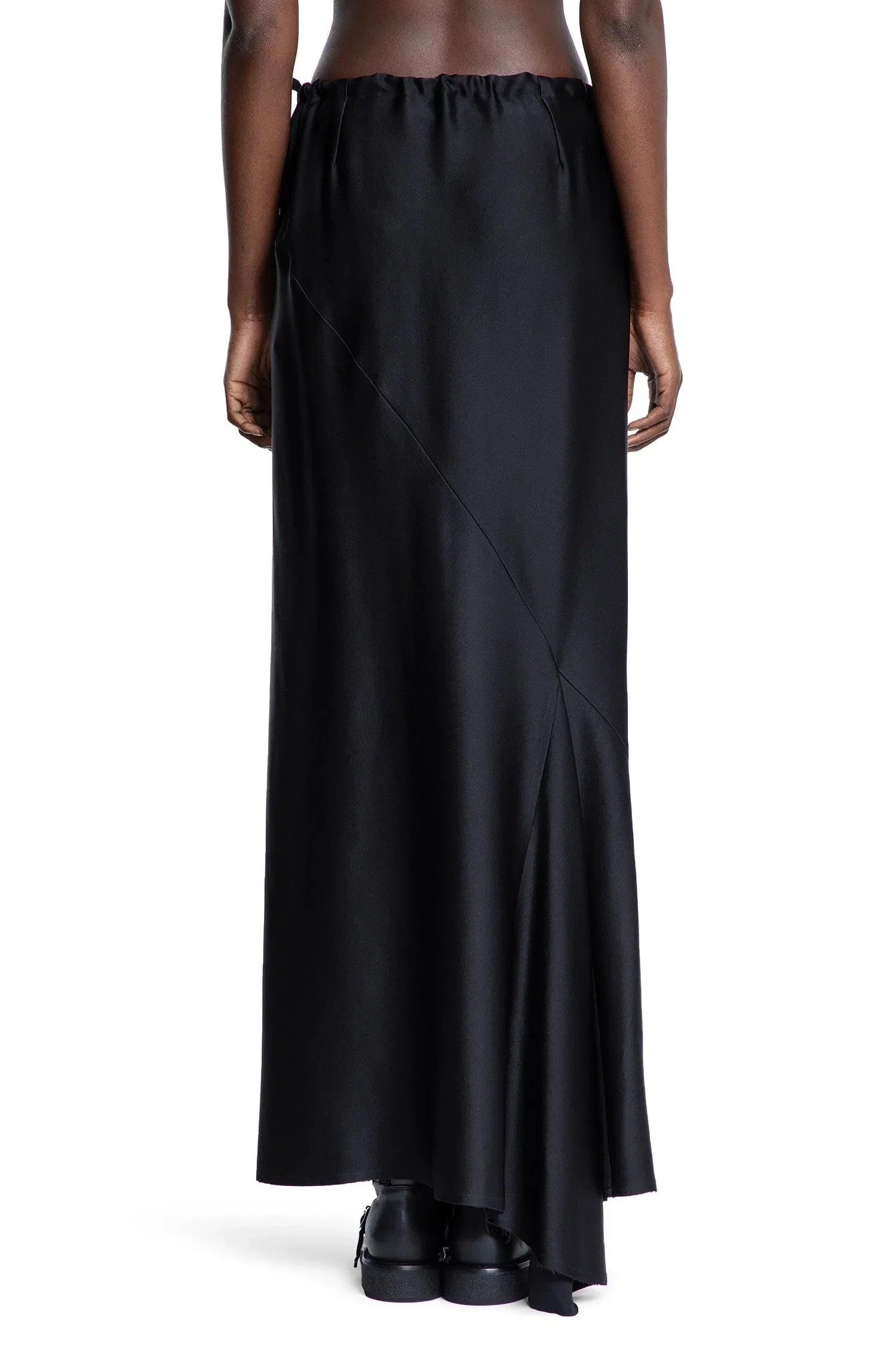Ann Demeulemeester Eveline Long Bias Skirt in Cady Satin
