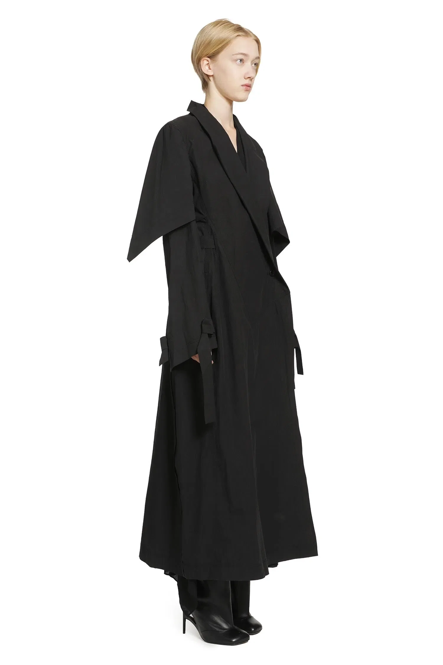 YEHUAFAN Draped Trench Coat