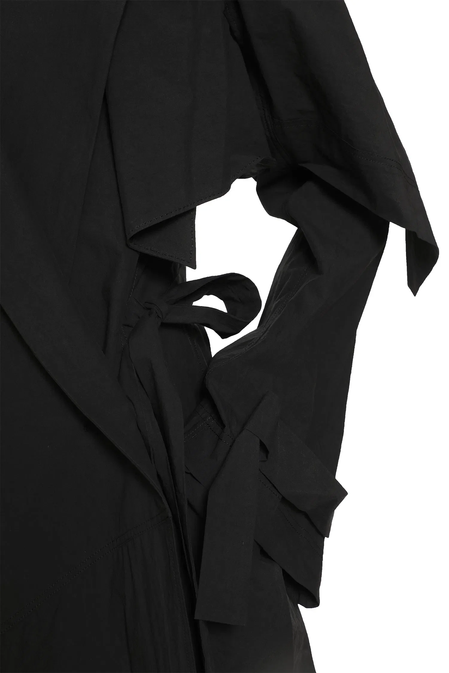 YEHUAFAN Draped Trench Coat