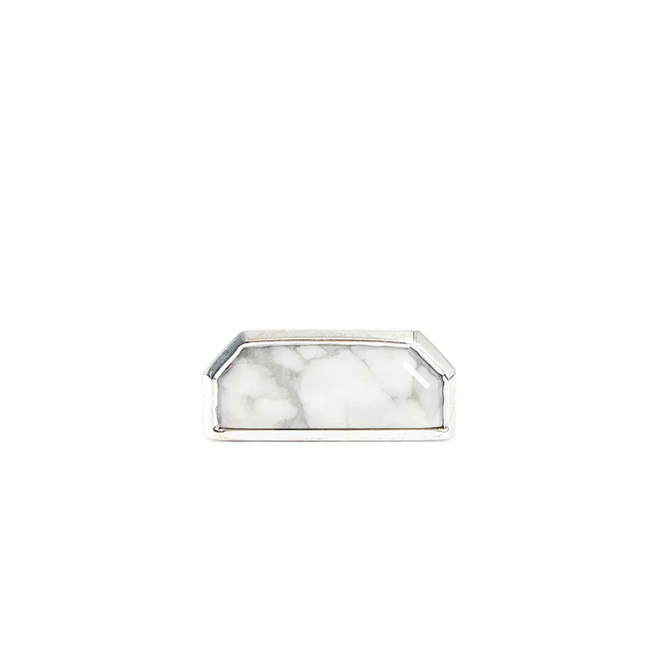 SUOT STUDIO Silver Half Cut Howlite Ring