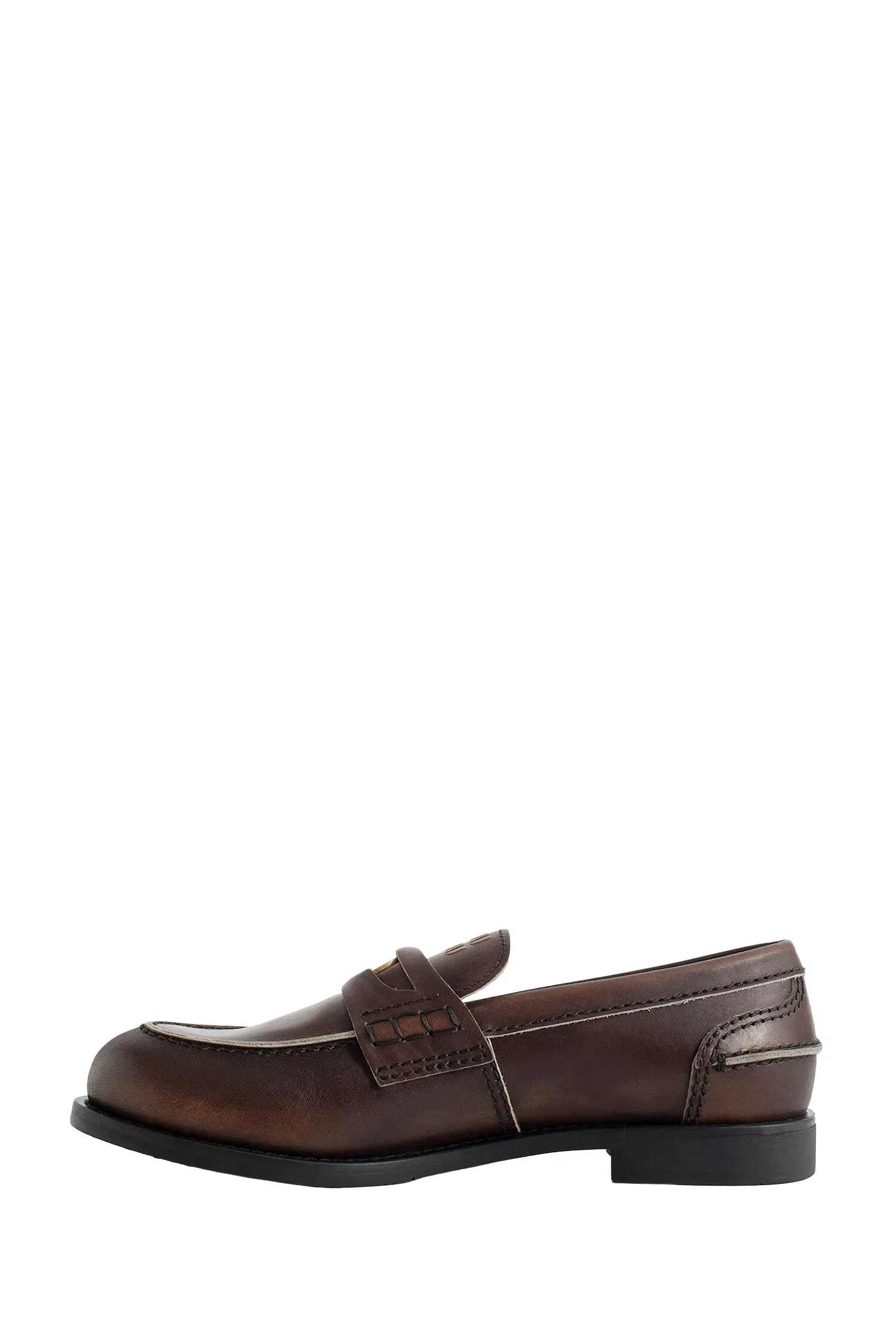 Miu Miu Vintage-effect Leather Penny Loafers