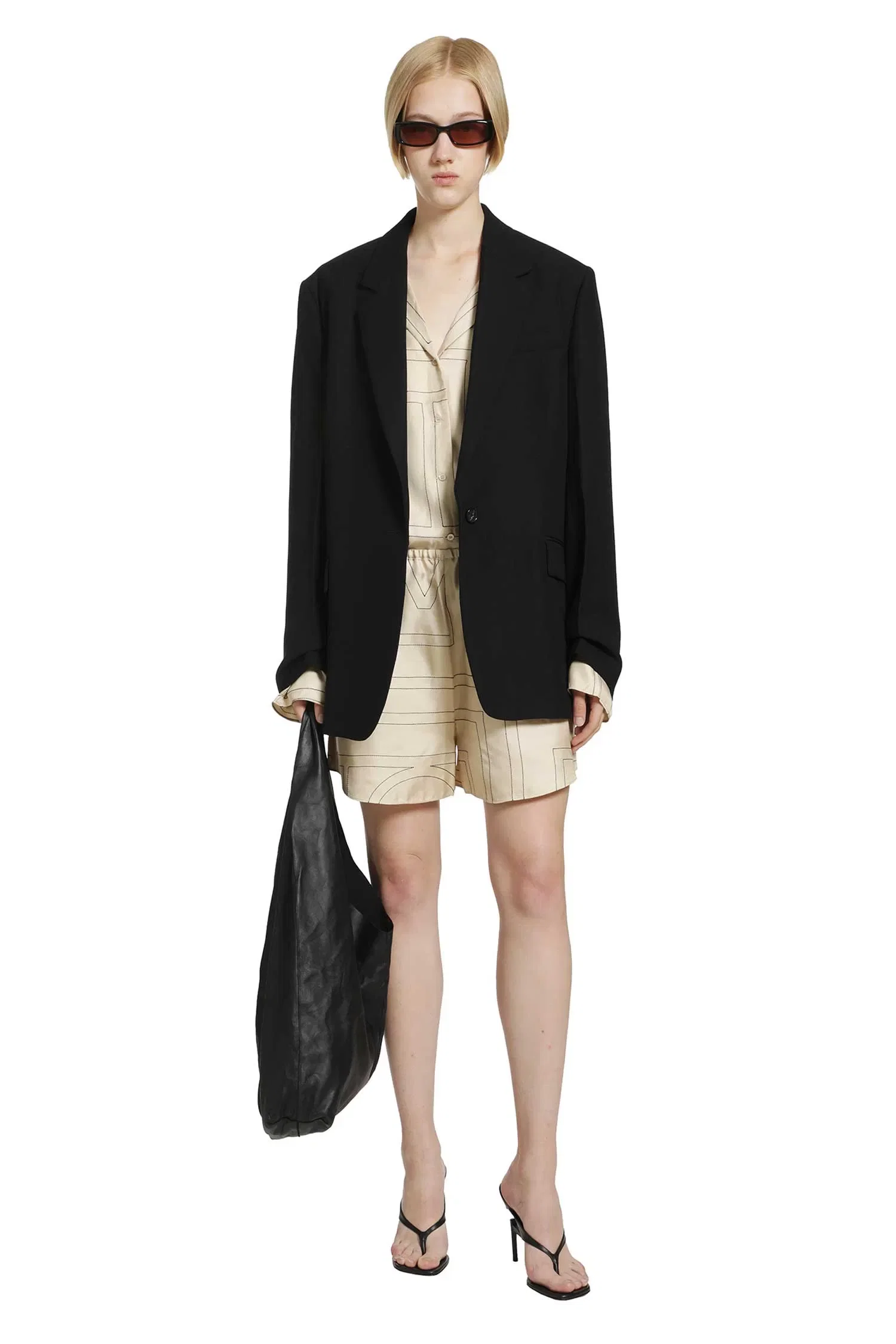 TOTEME Monogram Silk PJ Shorts