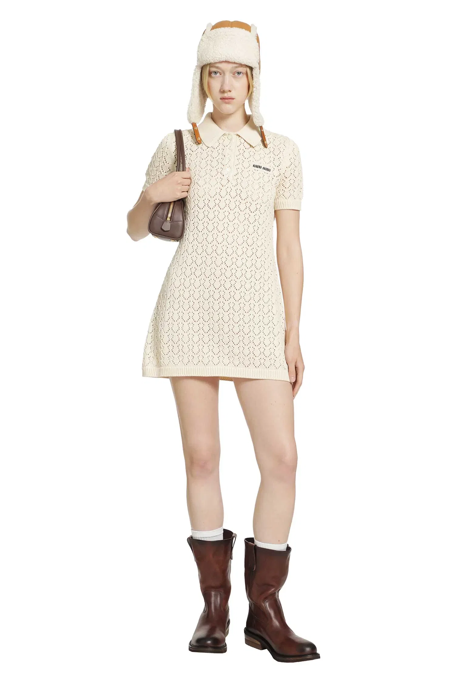 Miu Miu Cotton Polo Mini Dress