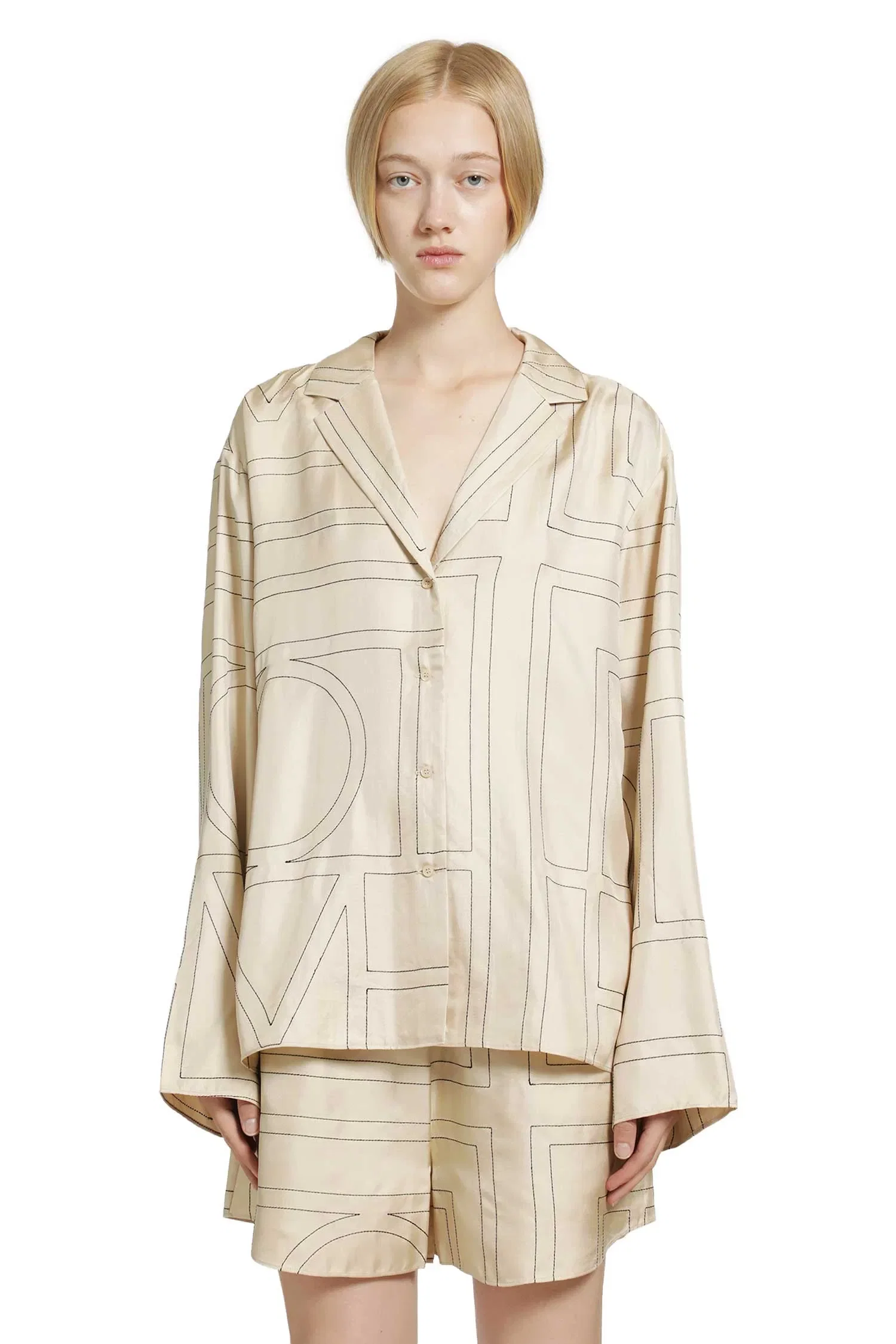 TOTEME Monogram Silk PJ Shirt
