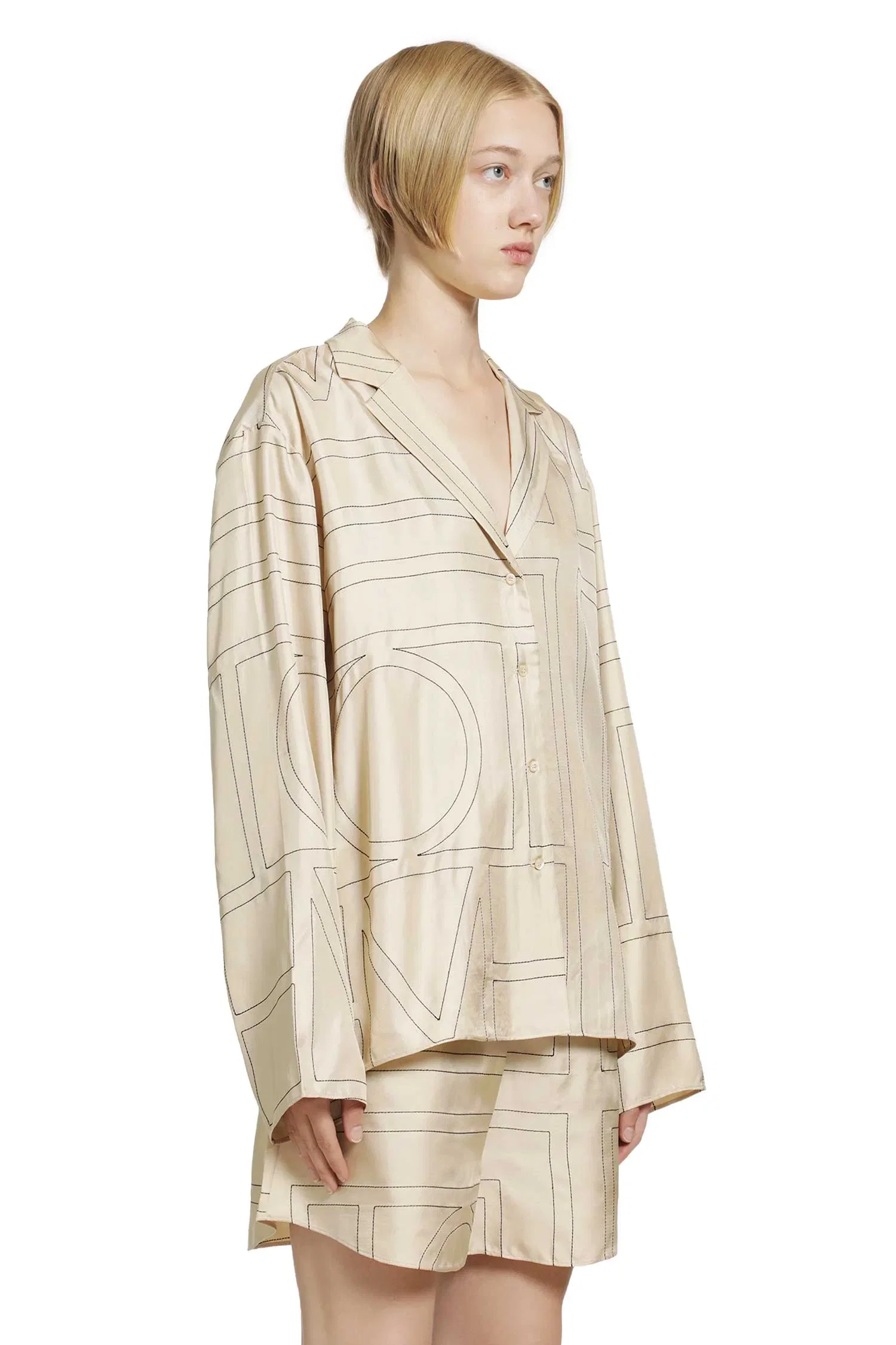 TOTEME Monogram Silk PJ Shirt
