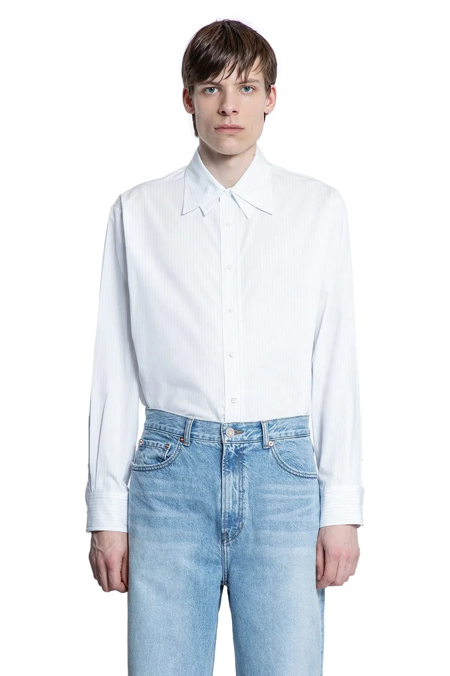 Recto Double Collar Stripe Shirt