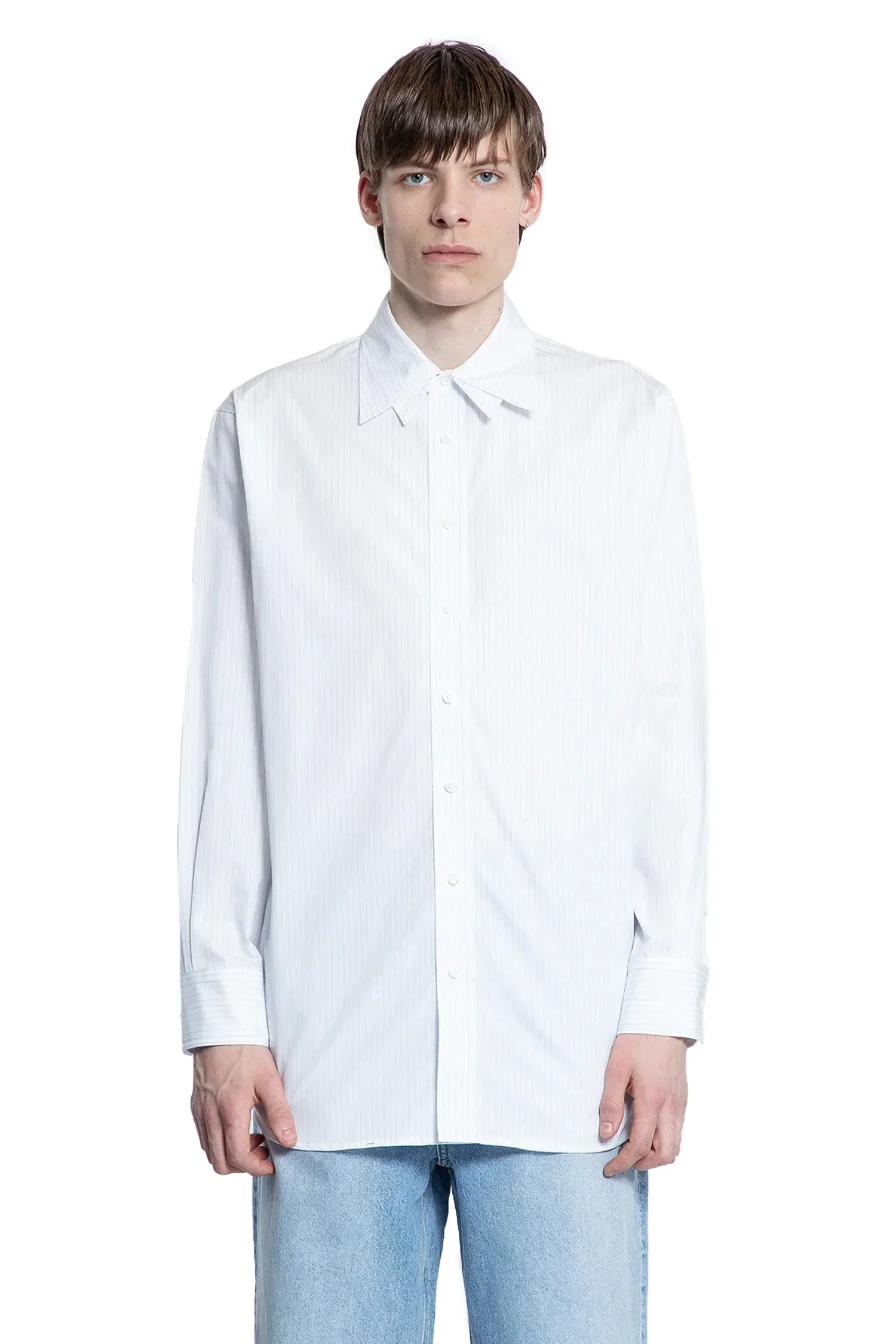 Recto Double Collar Stripe Shirt