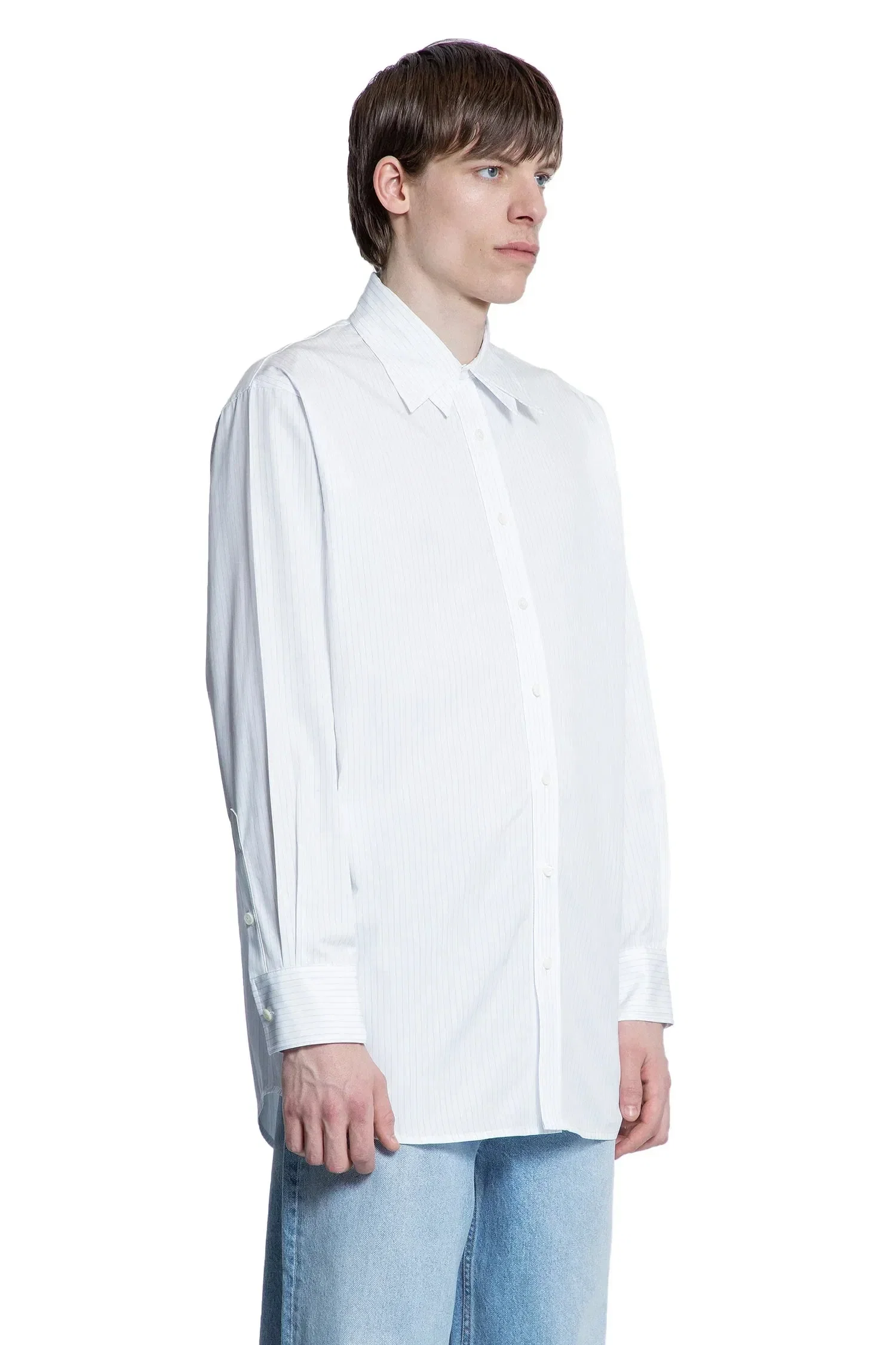 Recto Double Collar Stripe Shirt