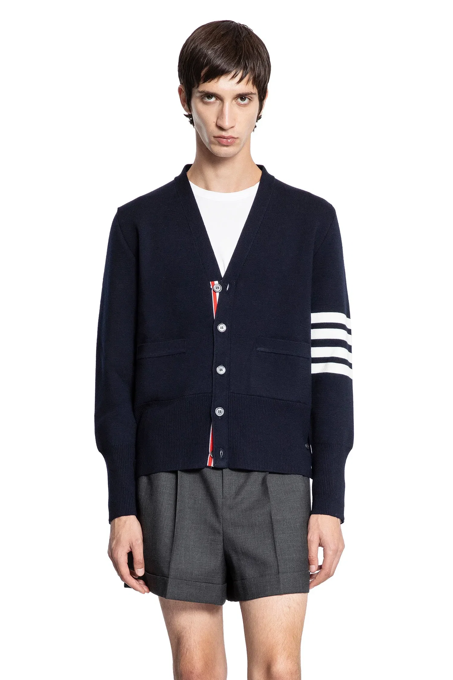 Thom Browne Milano Stitch 4-Bar Cardigan