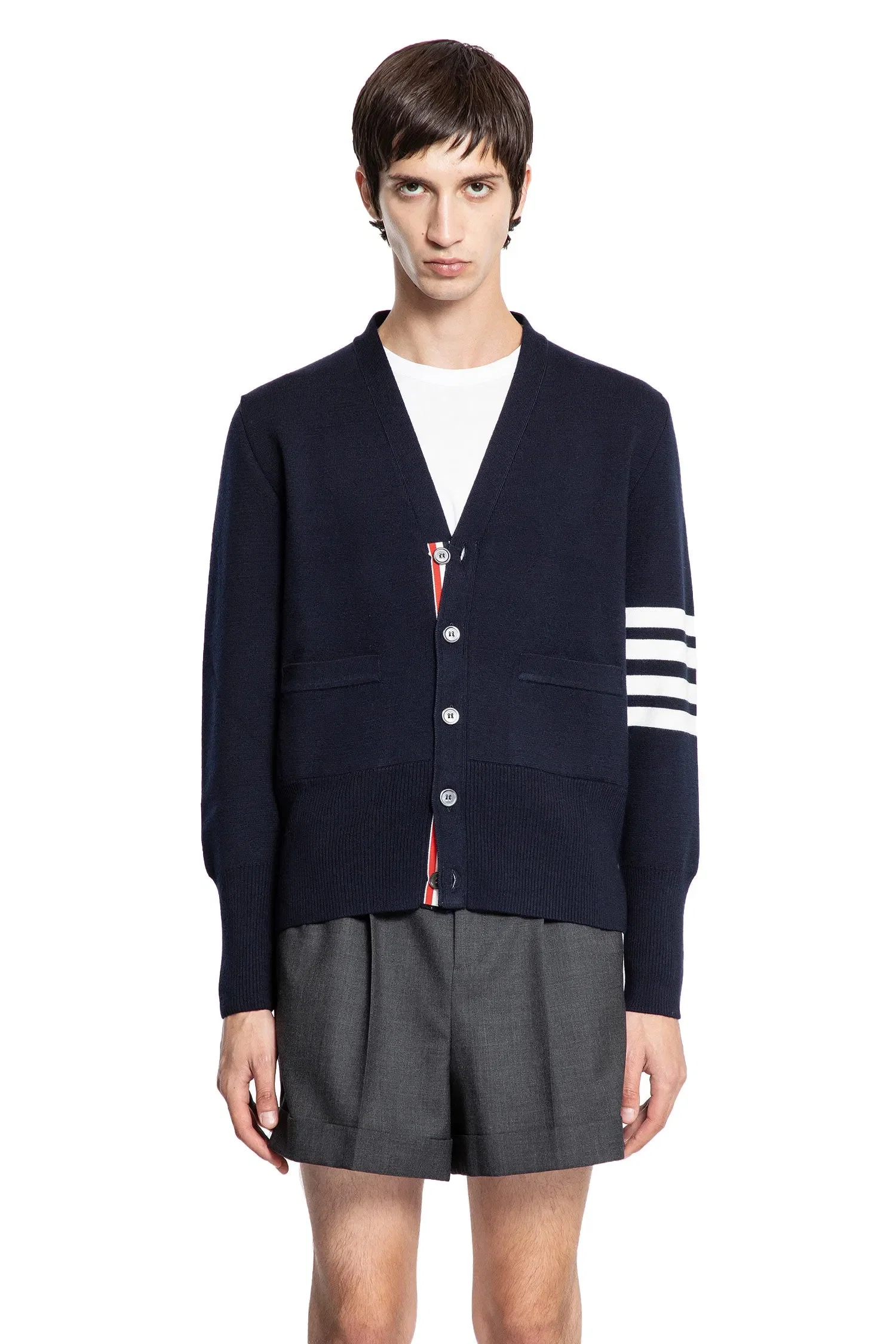 Thom Browne Milano Stitch 4-Bar Cardigan