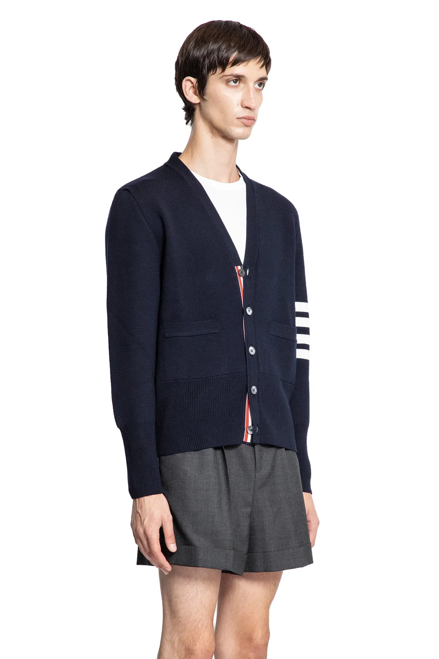 Thom Browne Milano Stitch 4-Bar Cardigan