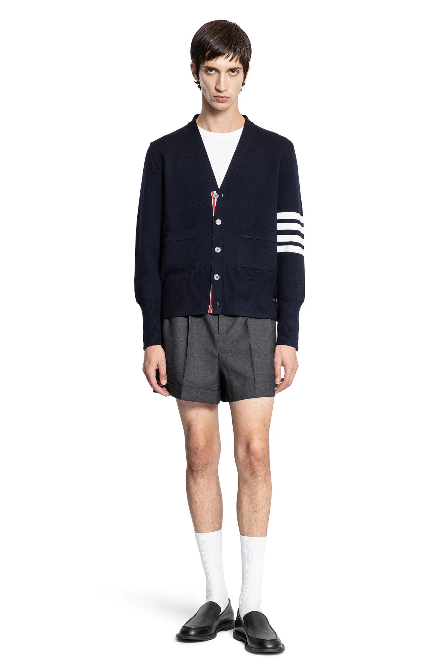 Thom Browne Milano Stitch 4-Bar Cardigan
