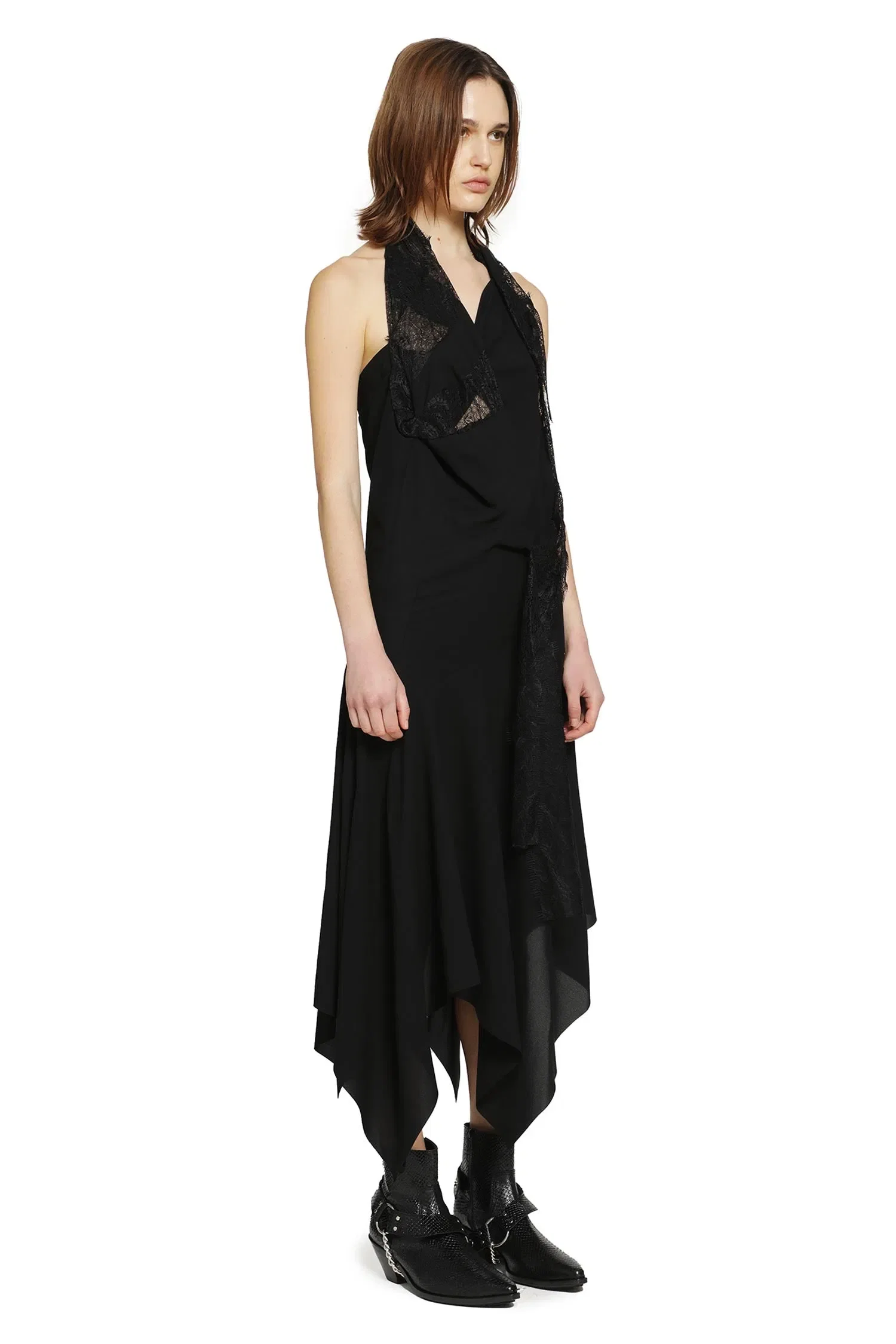 Junya Watanabe Asymmetric Lace Slip Dress