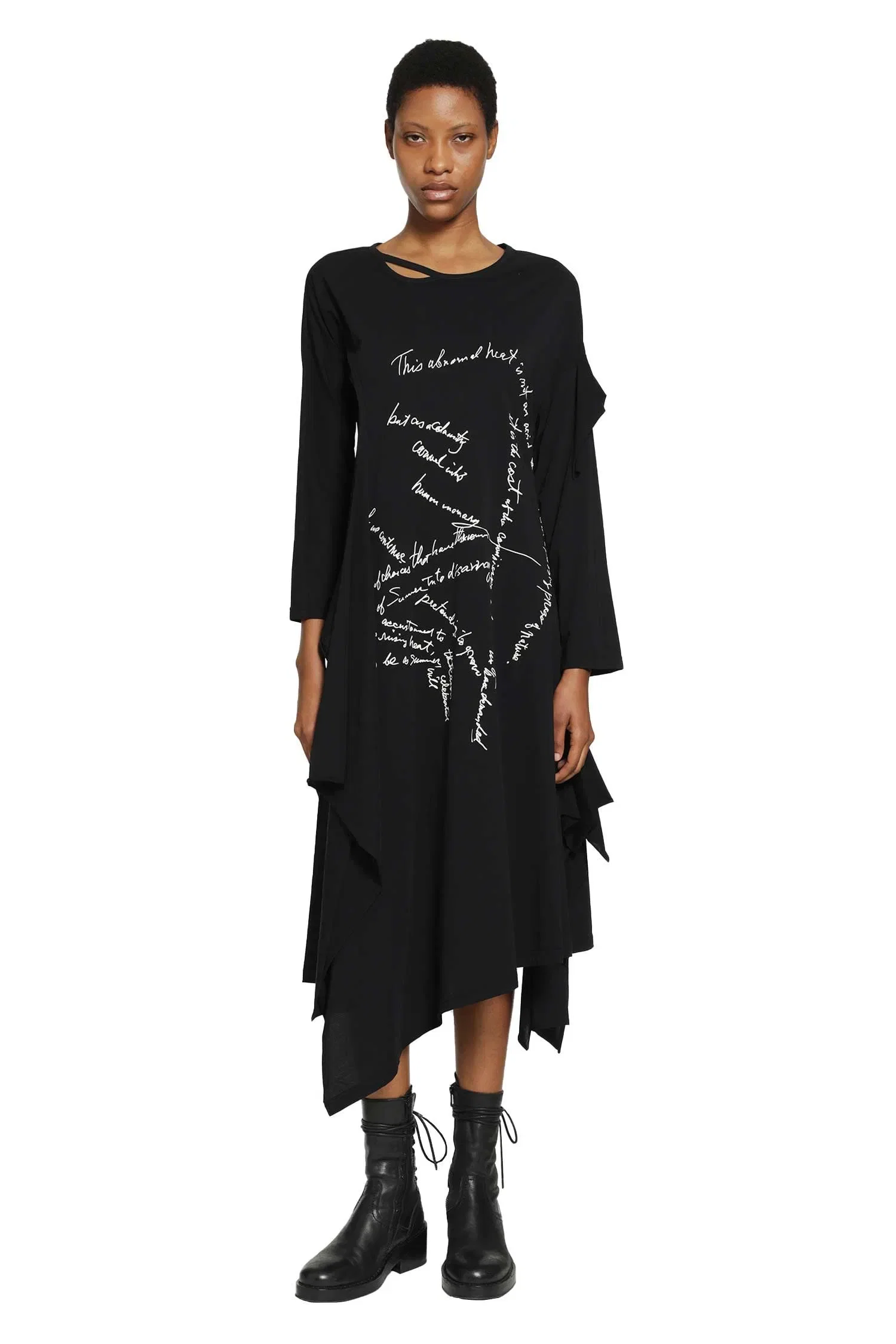 Yohji Yamamoto Handwriting Print Dress