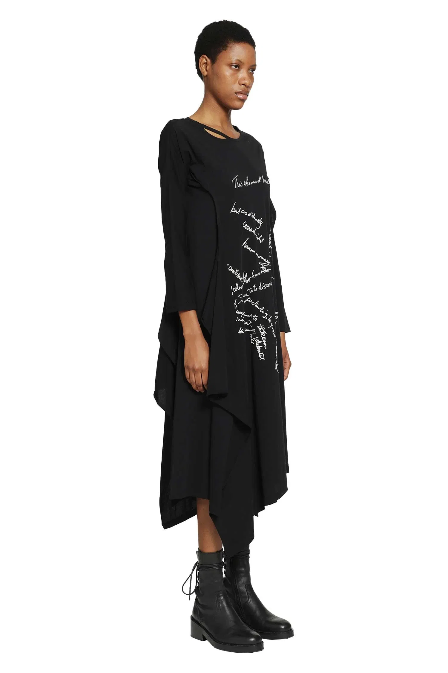 Yohji Yamamoto Handwriting Print Dress