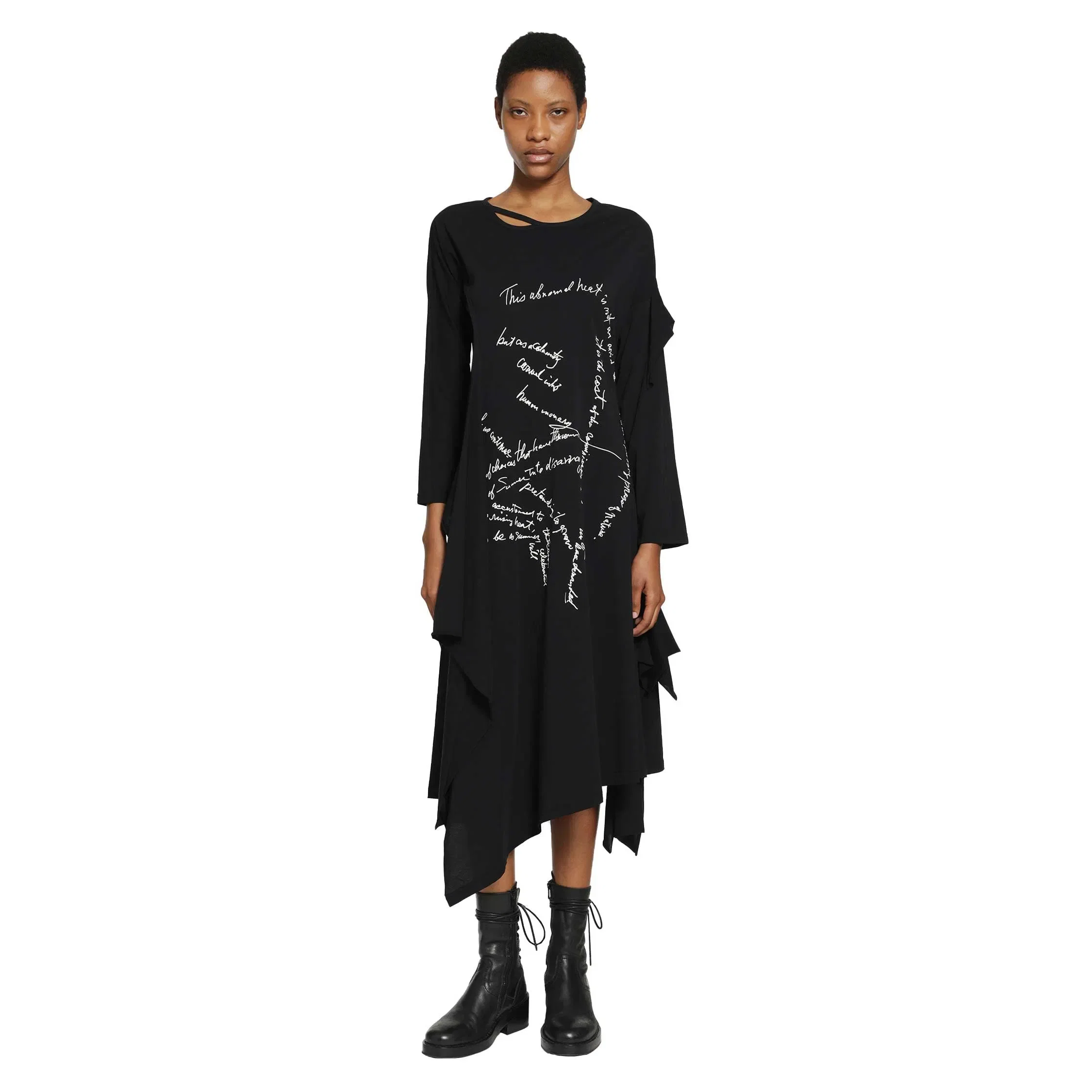 Yohji Yamamoto Handwriting Print Dress
