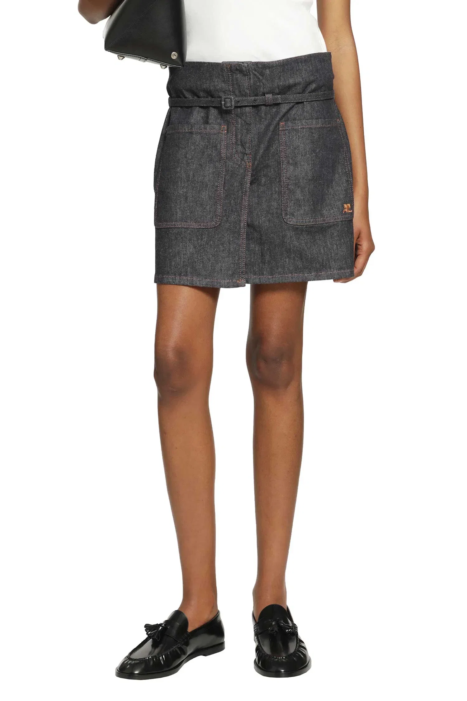 Courrèges Two Pockets Denim Skirt