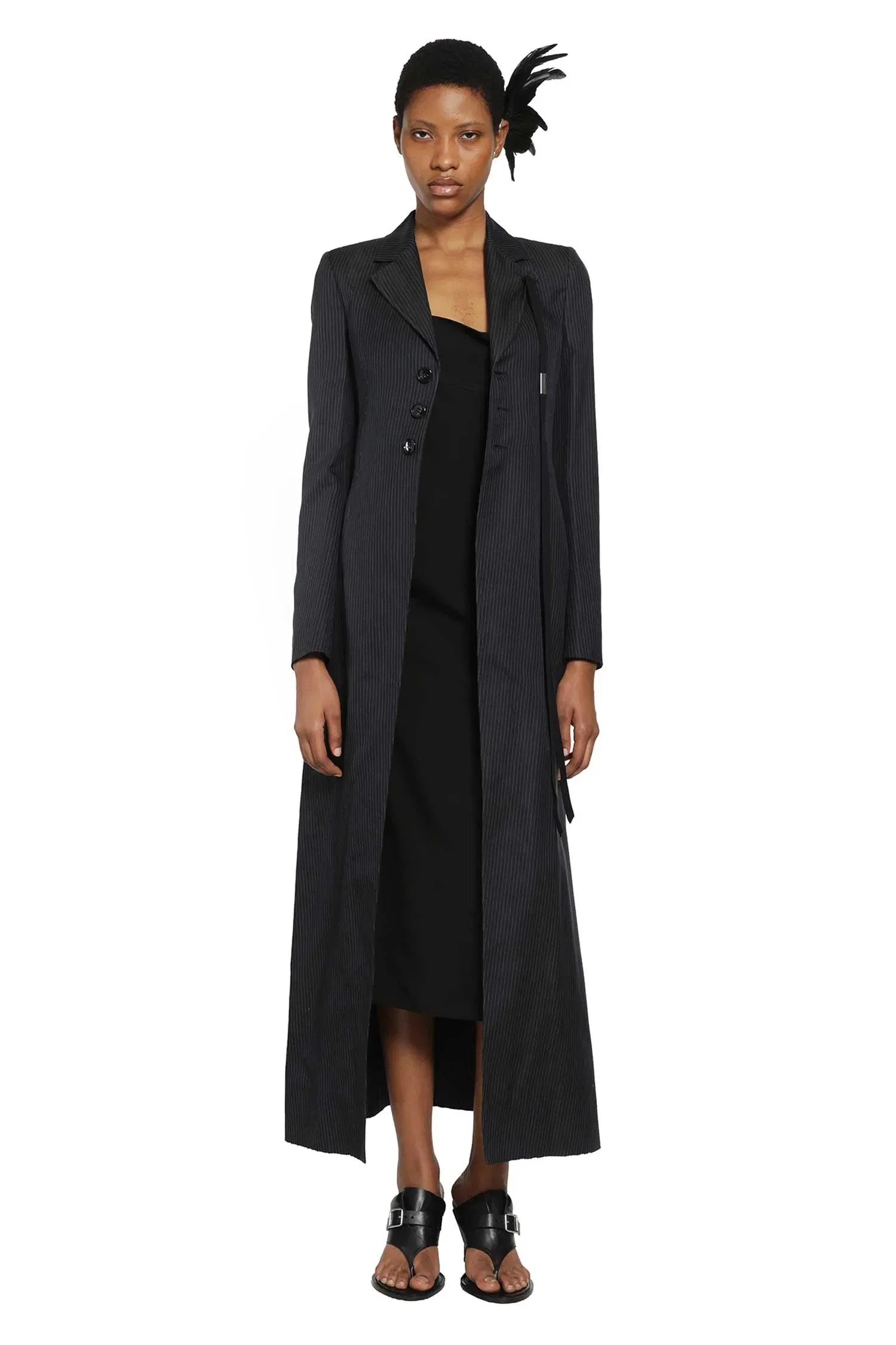 Ann Demeulemeester Abke X-Long Open Front Fitted Coat