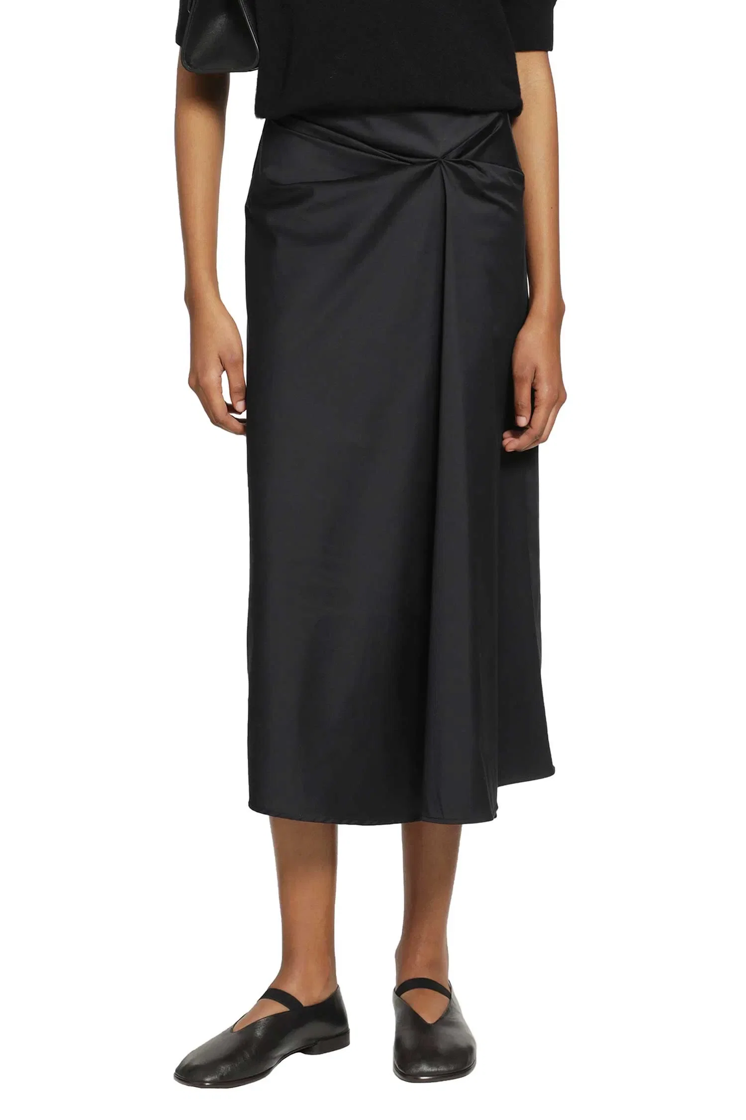 Max Mara Cotton Satin Midi Skirt