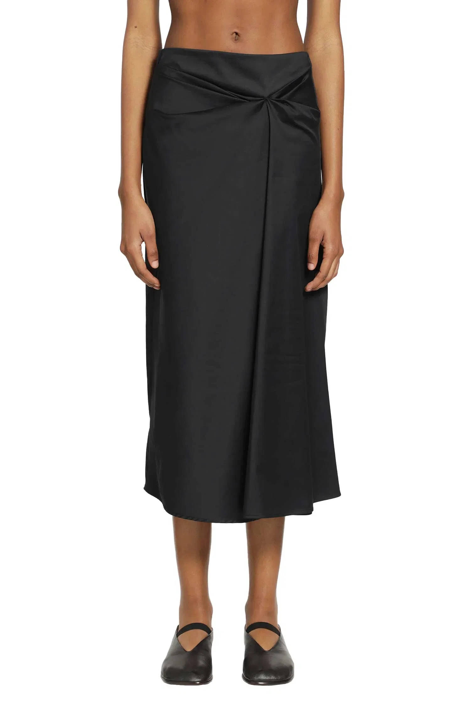 Max Mara Cotton Satin Midi Skirt