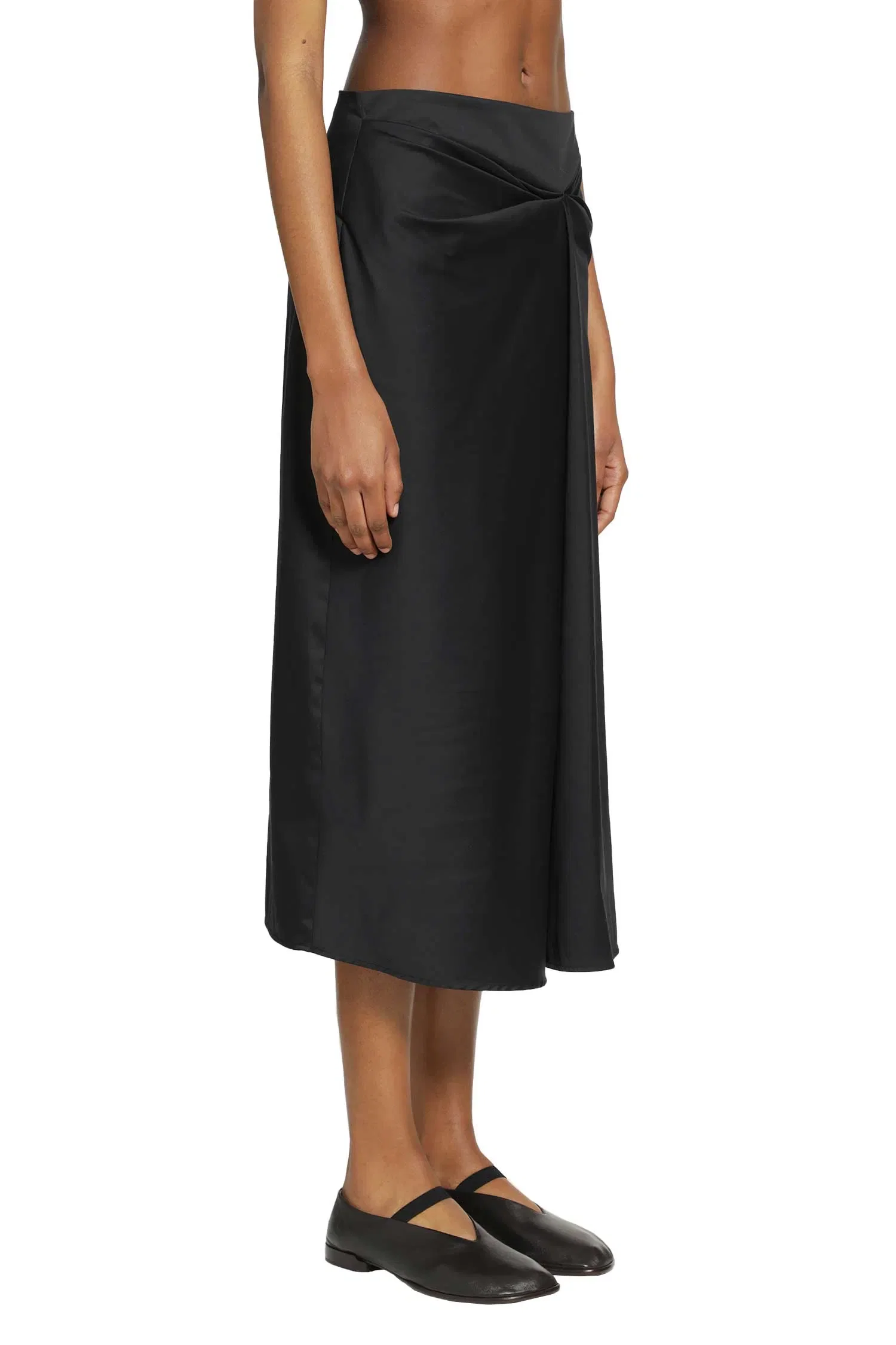 Max Mara Cotton Satin Midi Skirt