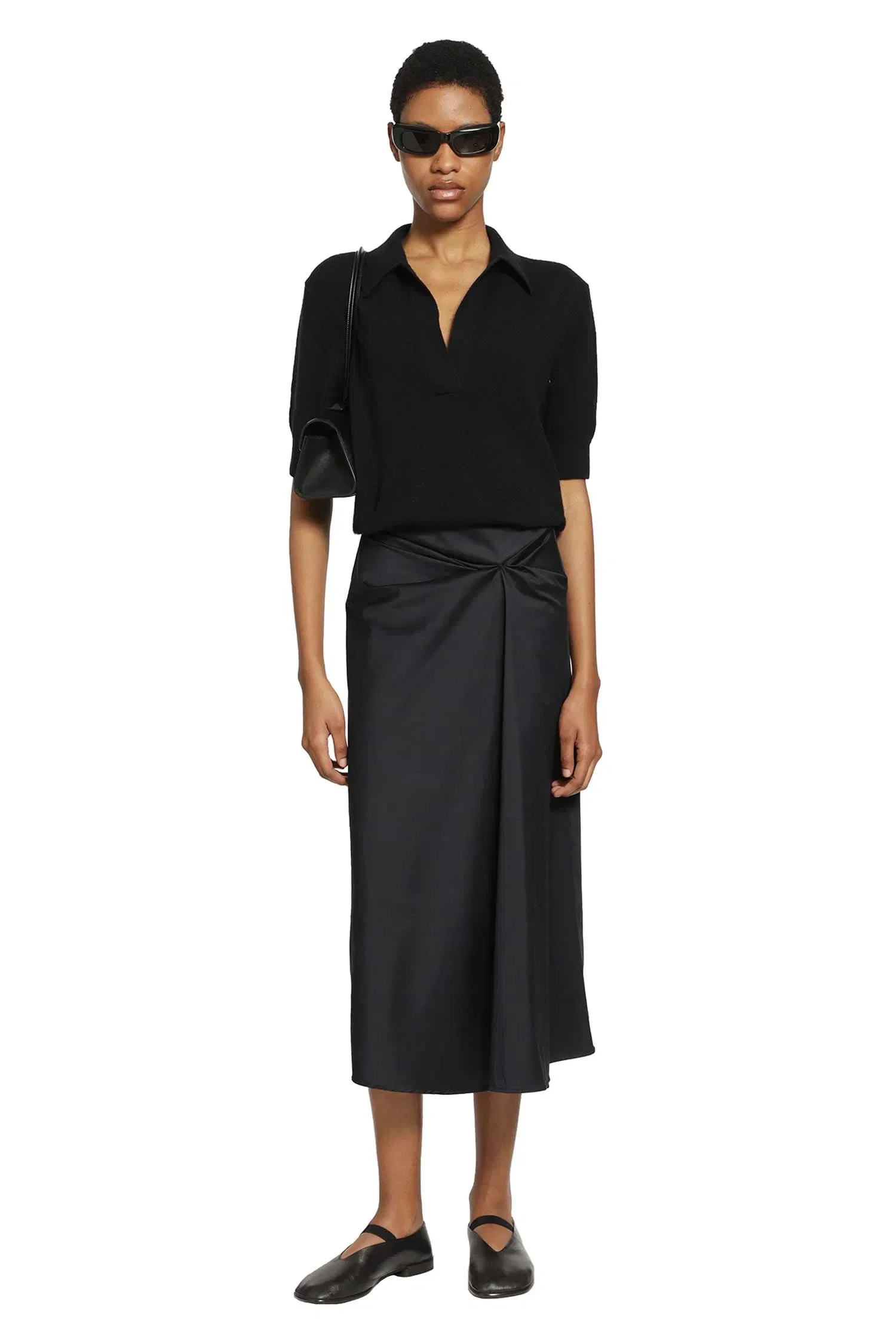 Max Mara Cotton Satin Midi Skirt