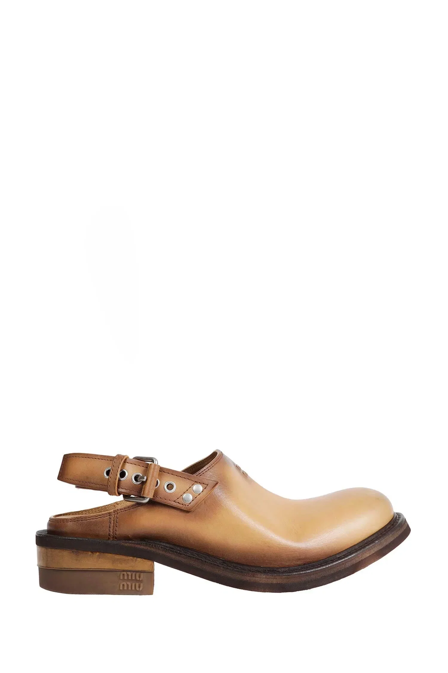 Miu Miu Foule Leather Mules