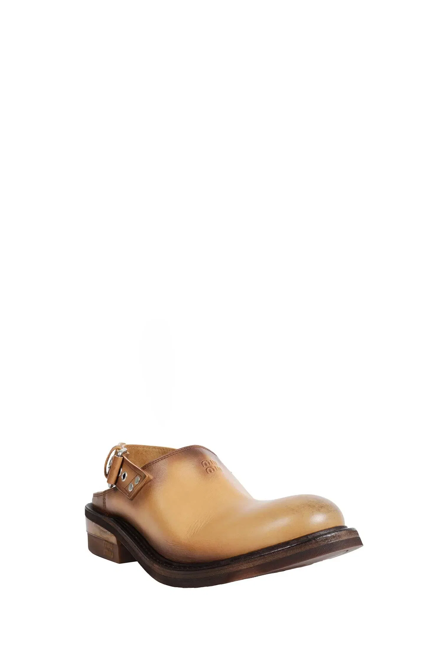 Miu Miu Foule Leather Mules