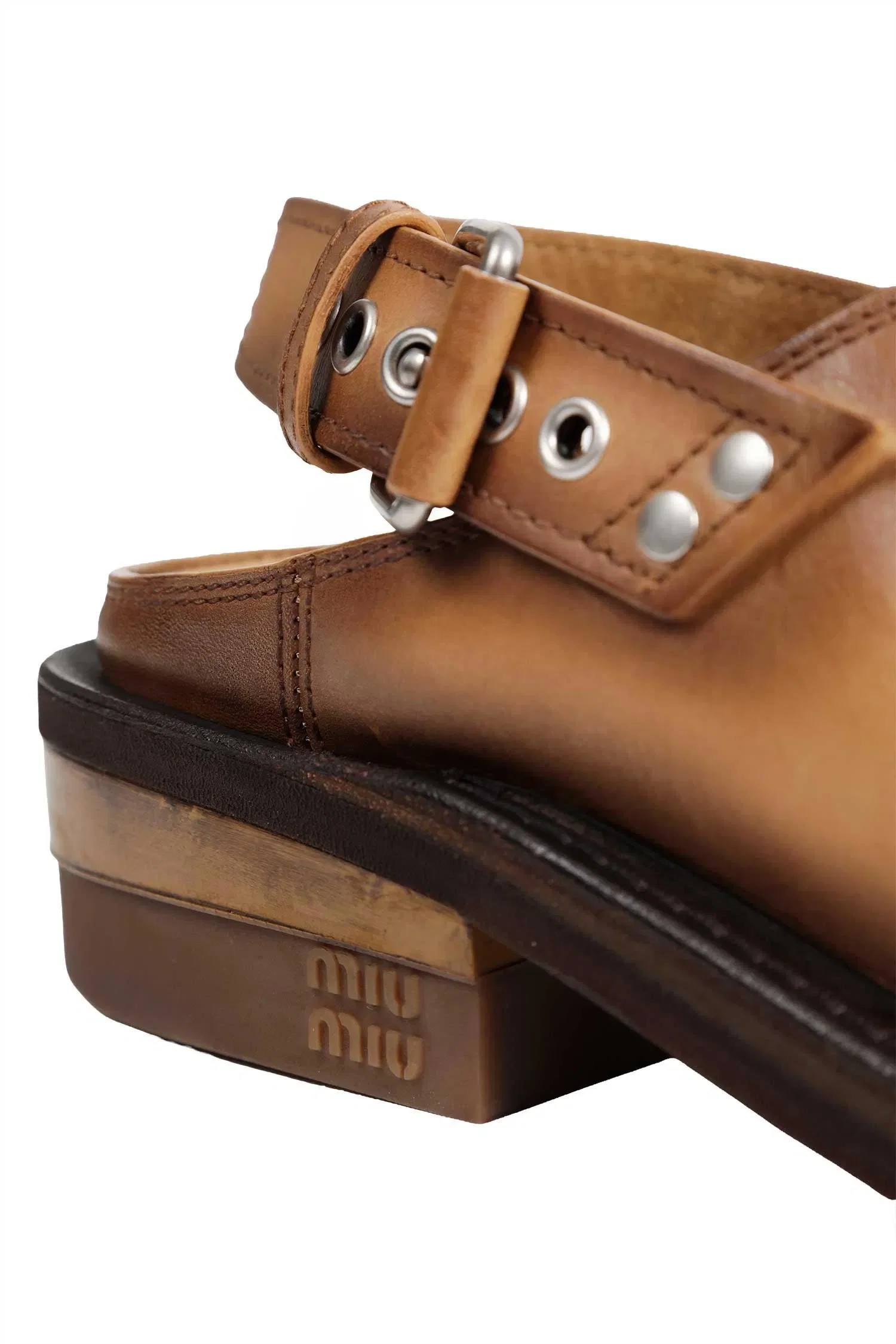 Miu Miu Foule Leather Mules