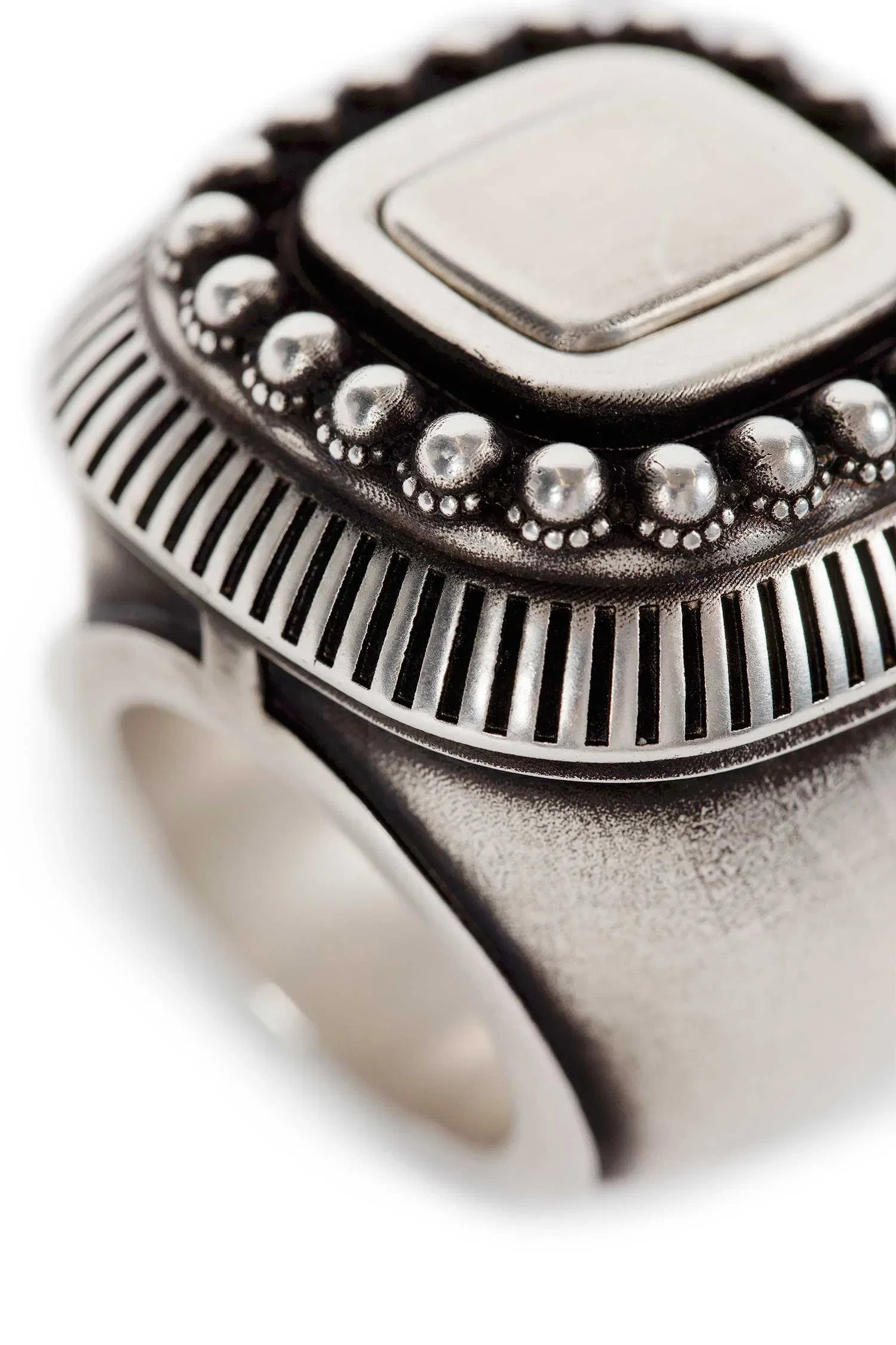 Ann Demeulemeester Char Wide Ring with Spheres