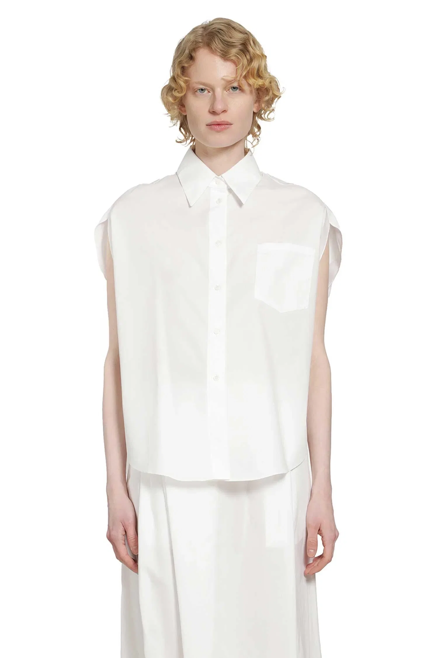 Marni Poplin Shirt with Cape Sleeves