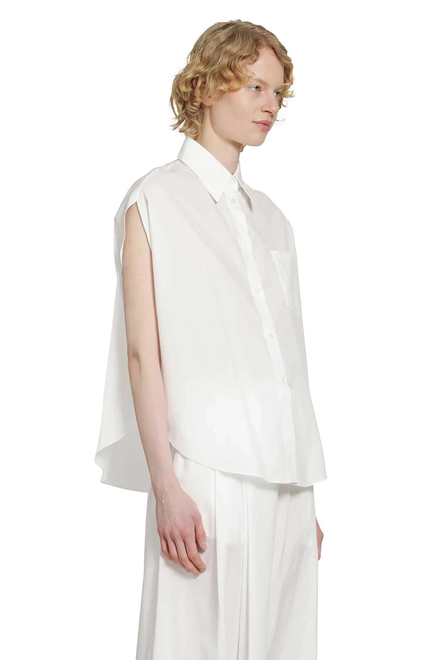 Marni Poplin Shirt with Cape Sleeves